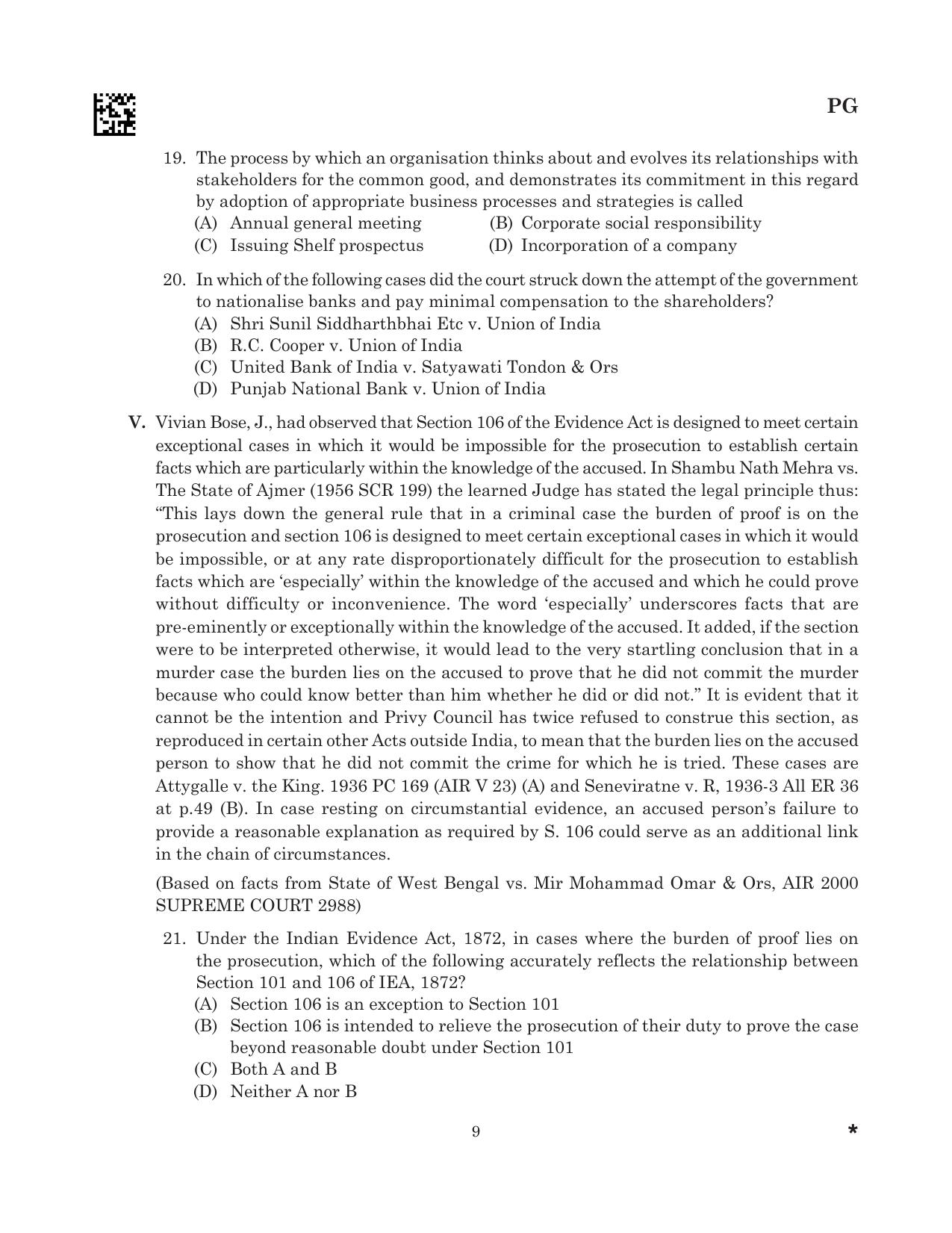 CLAT 2025 UG Question Paper - Page 179