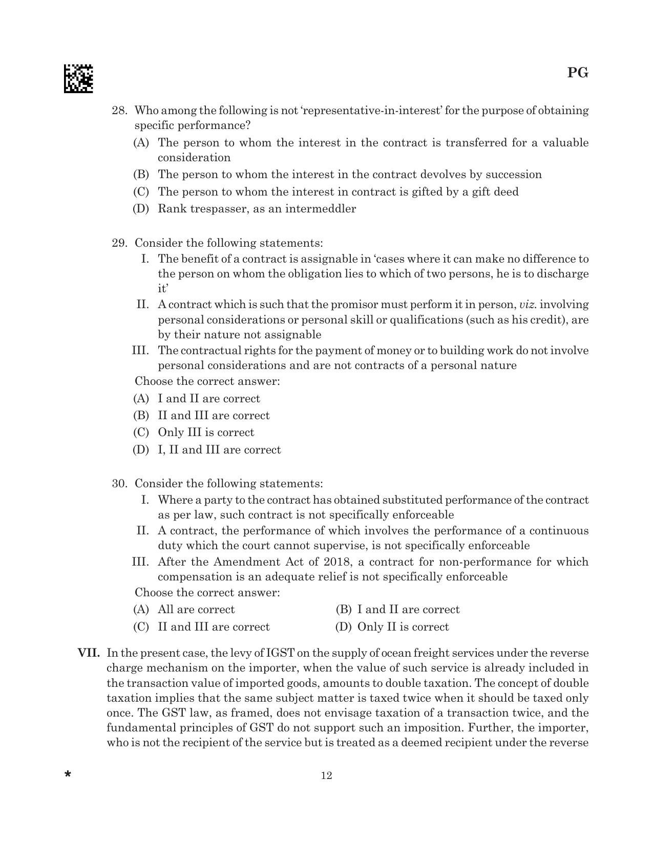 CLAT 2025 UG Question Paper - Page 182