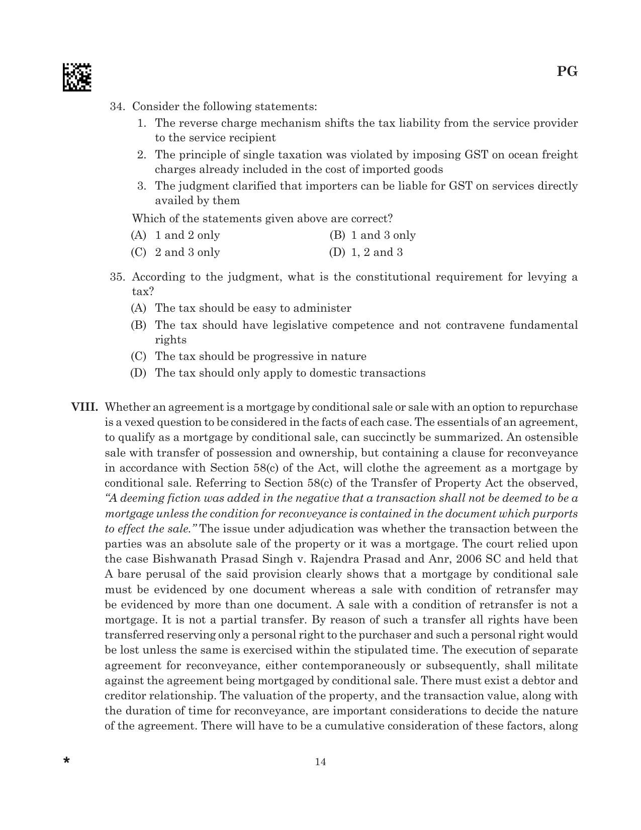 CLAT 2025 UG Question Paper - Page 184