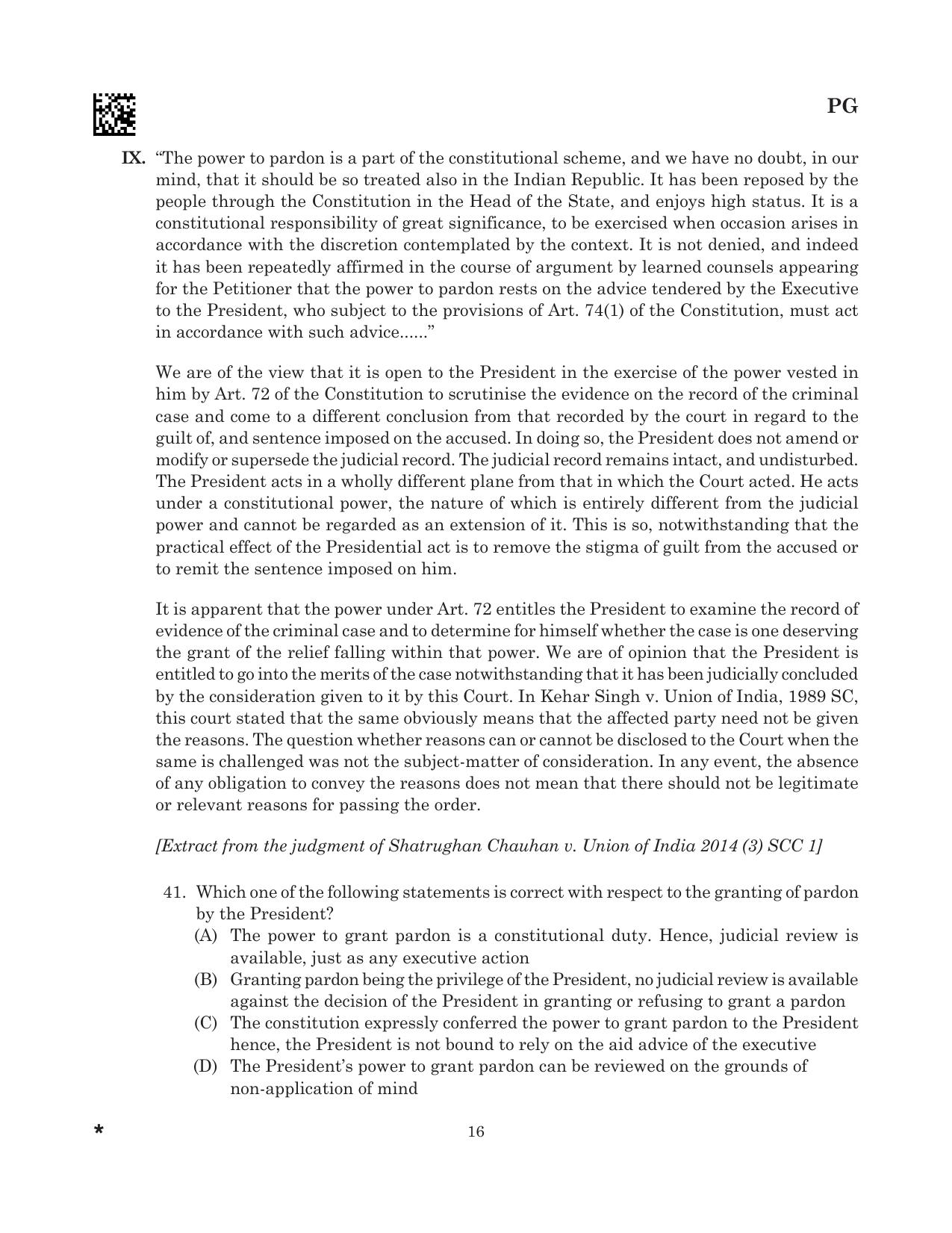 CLAT 2025 UG Question Paper - Page 186