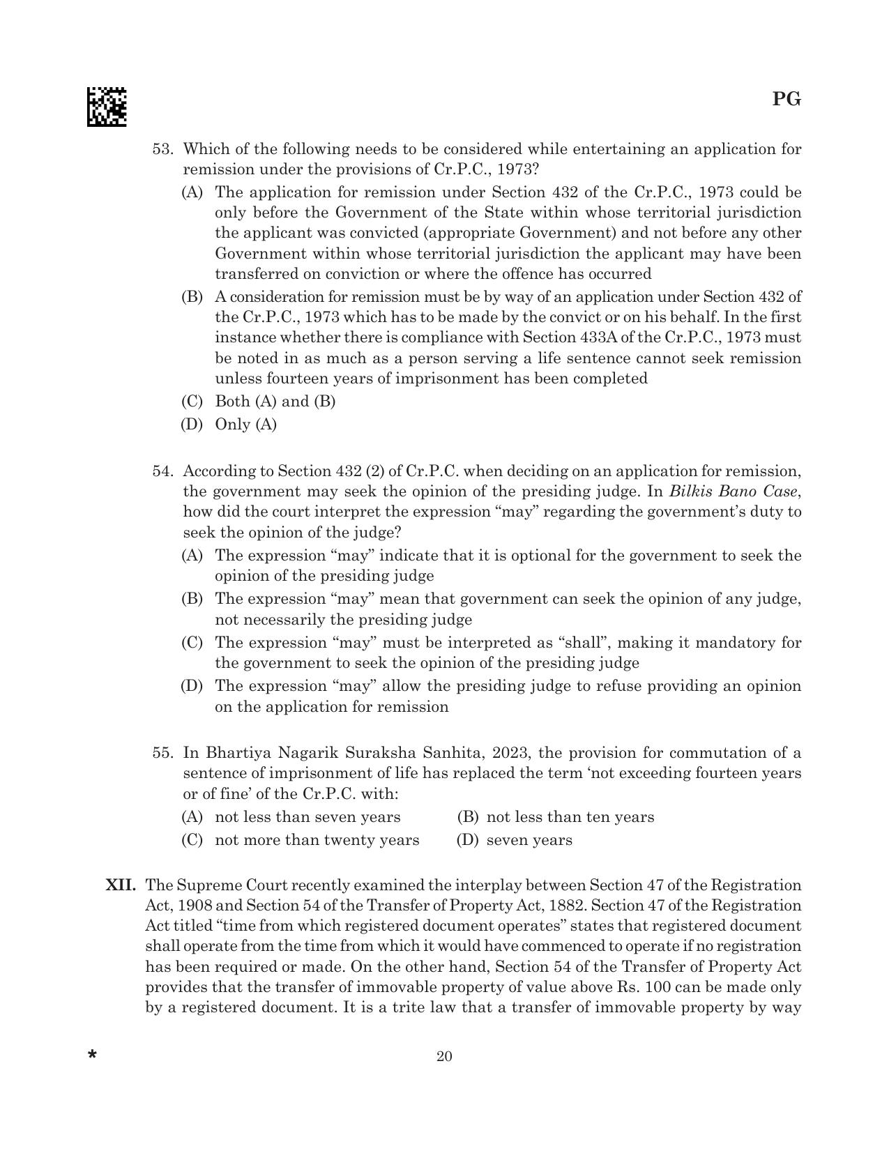 CLAT 2025 UG Question Paper - Page 190