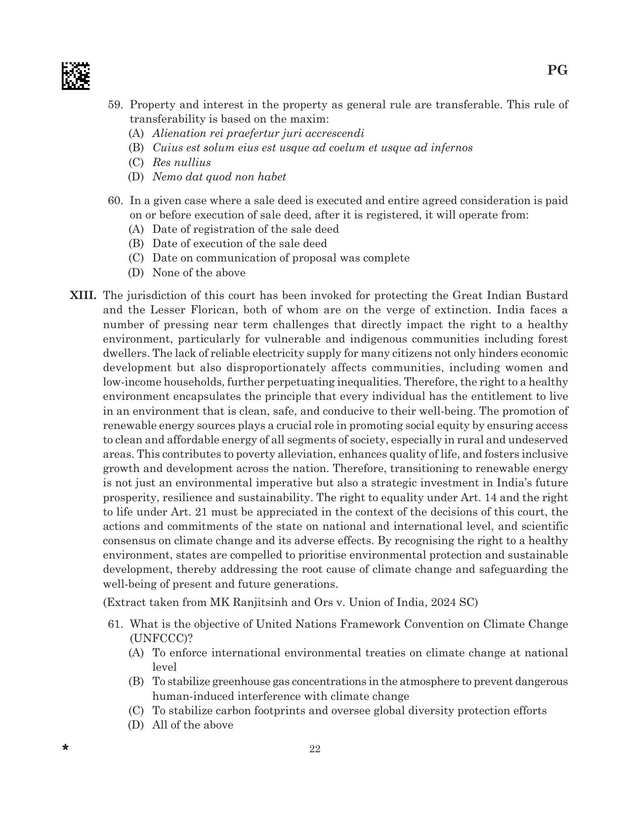 CLAT 2025 UG Question Paper - Page 192