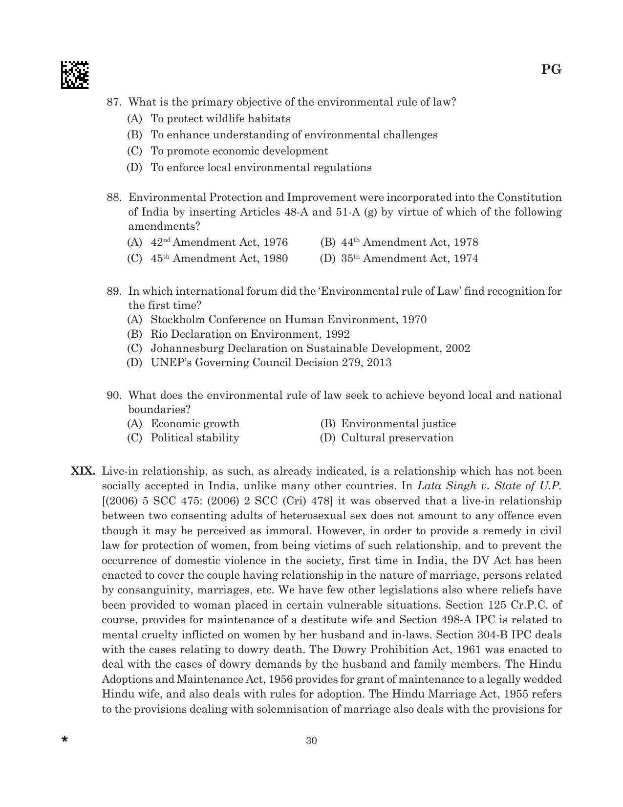 CLAT 2025 UG Question Paper - Page 200
