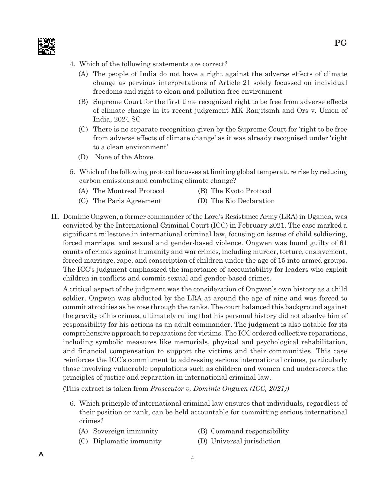 CLAT 2025 UG Question Paper - Page 218