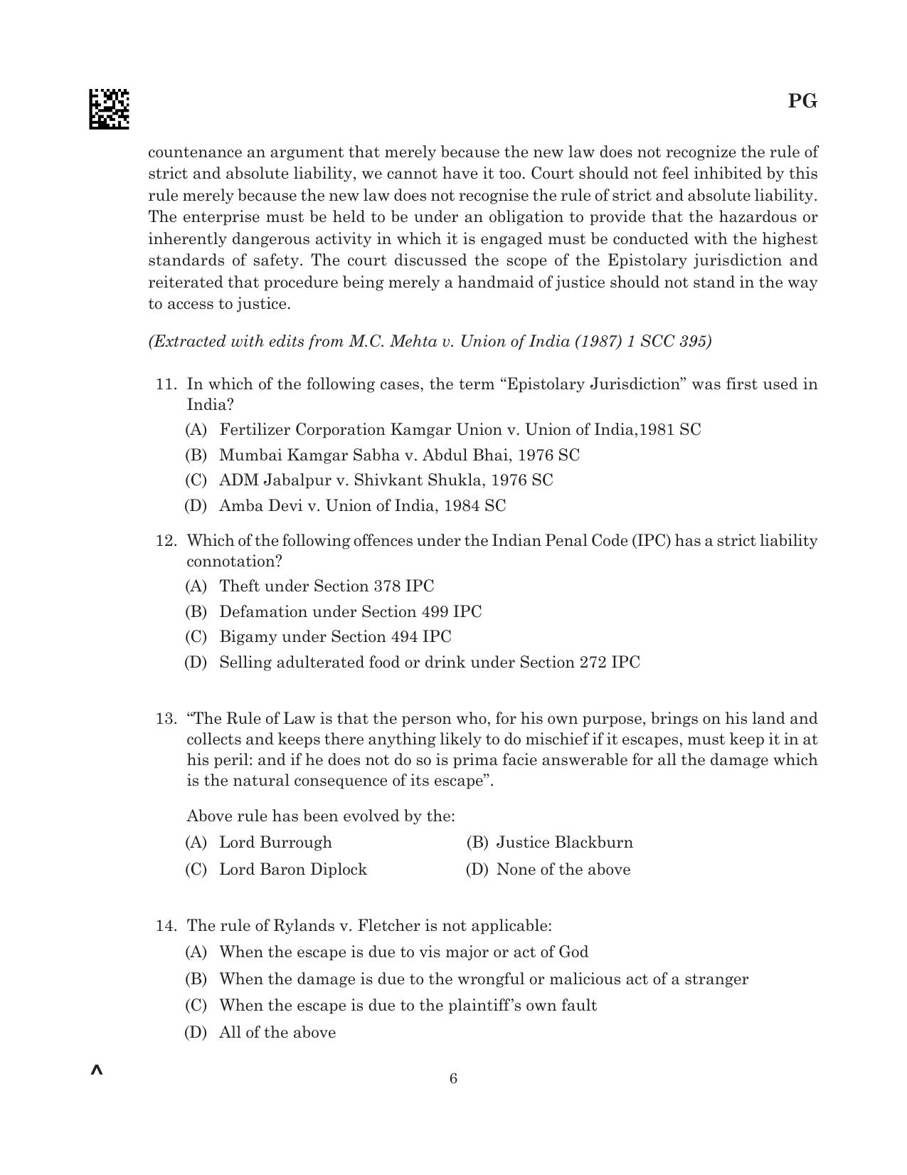 CLAT 2025 UG Question Paper - Page 220