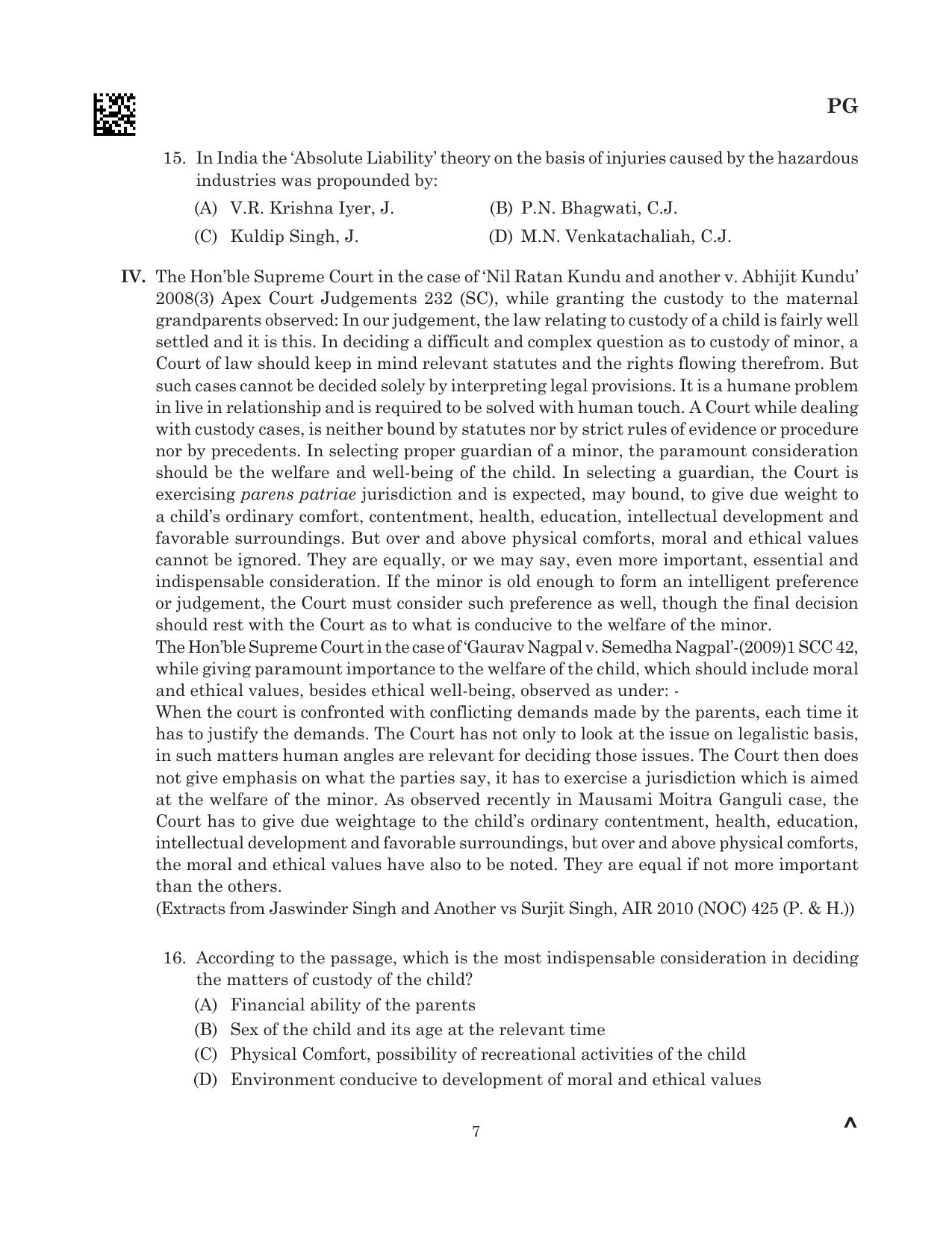 CLAT 2025 UG Question Paper - Page 221
