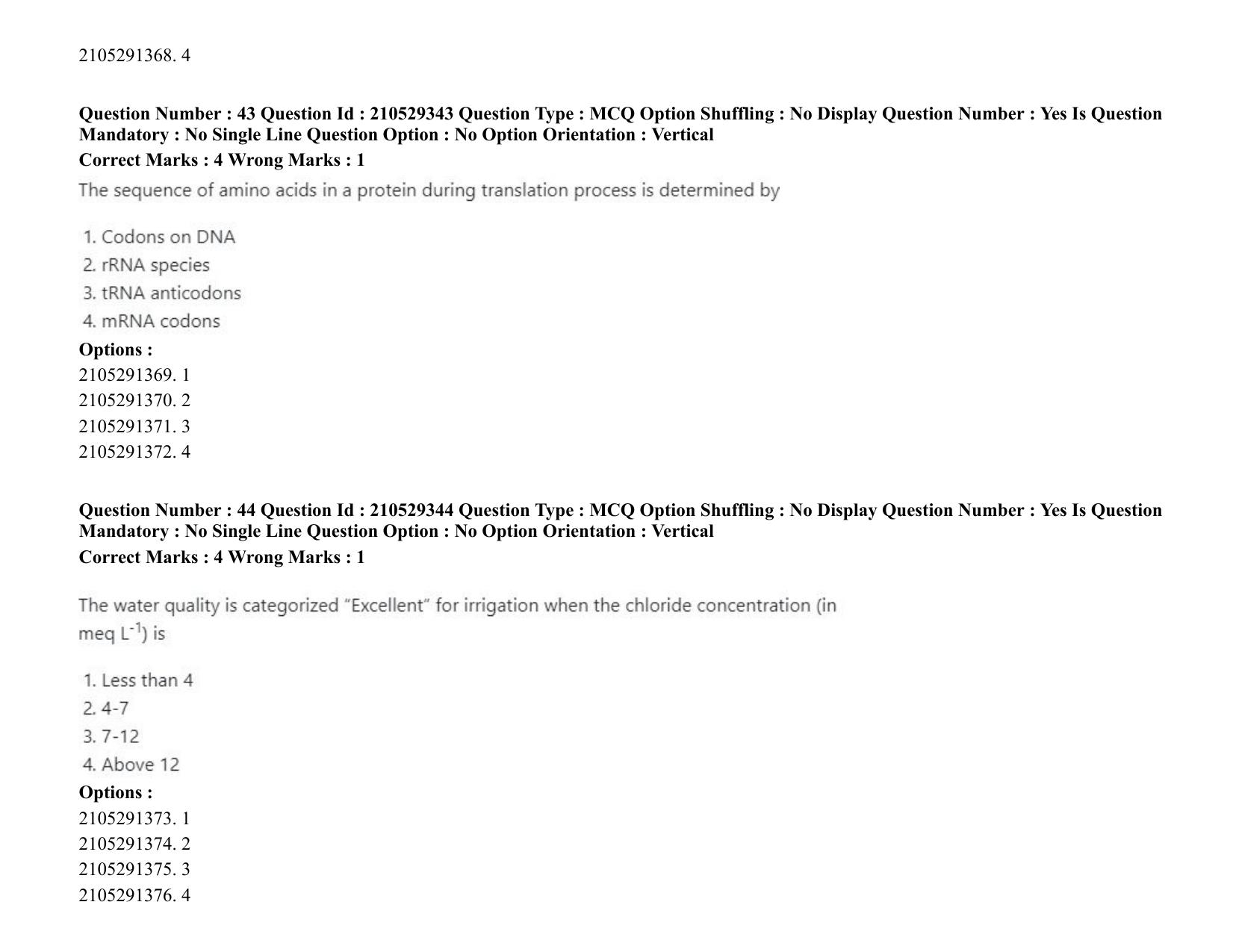 ICAR AIEEA PG 2020 PLANT BIOTECHNOLOGY Question Paper - Page 27