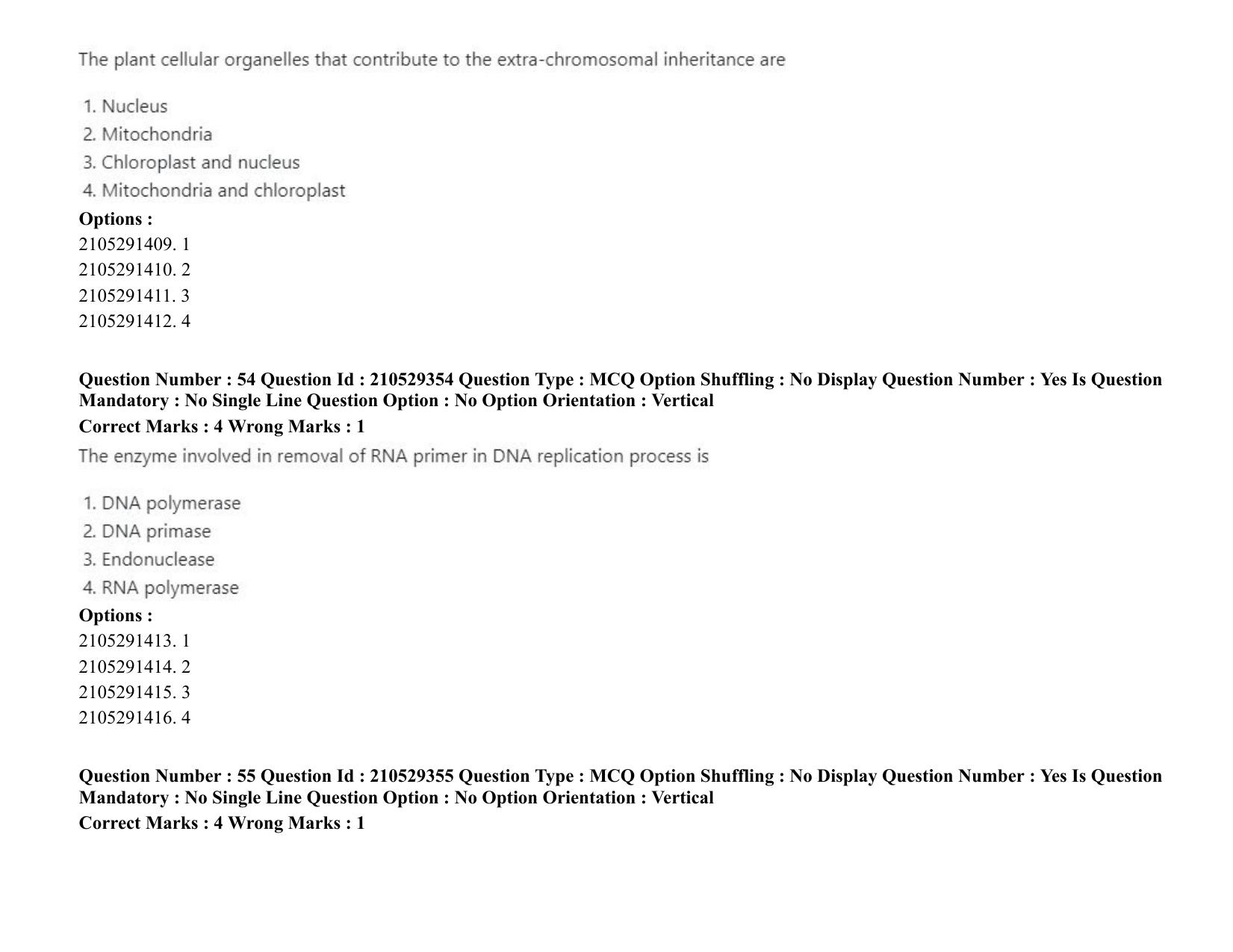 ICAR AIEEA PG 2020 PLANT BIOTECHNOLOGY Question Paper - Page 32