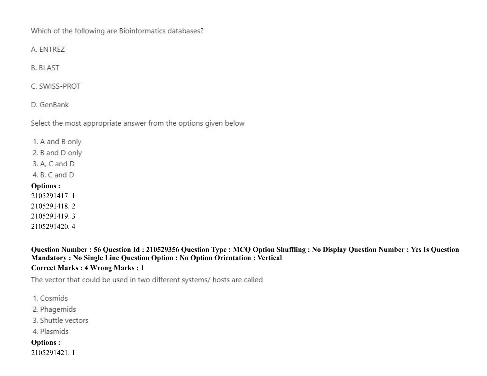 ICAR AIEEA PG 2020 PLANT BIOTECHNOLOGY Question Paper - Page 33