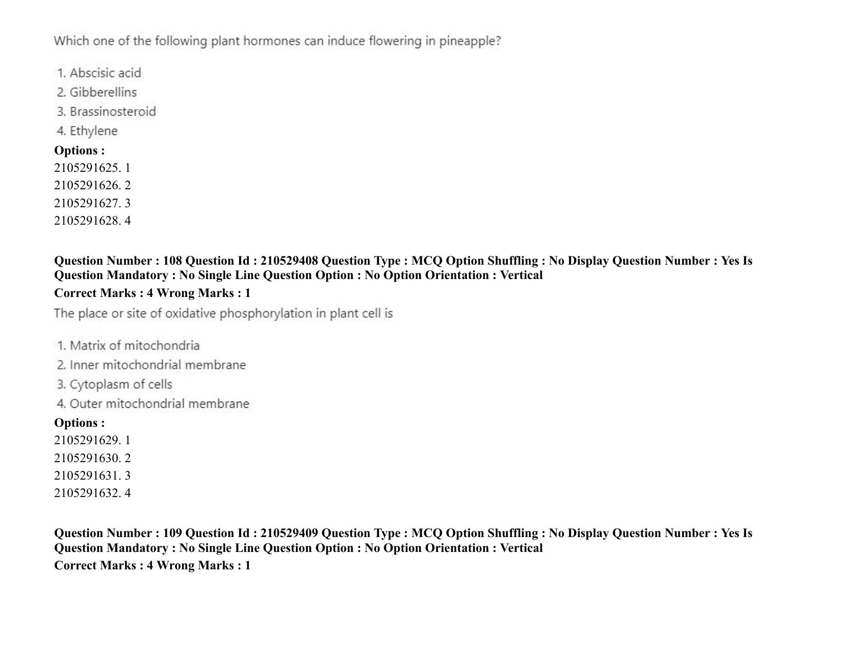 ICAR AIEEA PG 2020 PLANT BIOTECHNOLOGY Question Paper - Page 59