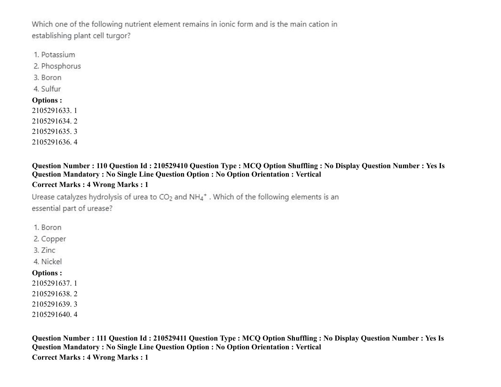ICAR AIEEA PG 2020 PLANT BIOTECHNOLOGY Question Paper - Page 60