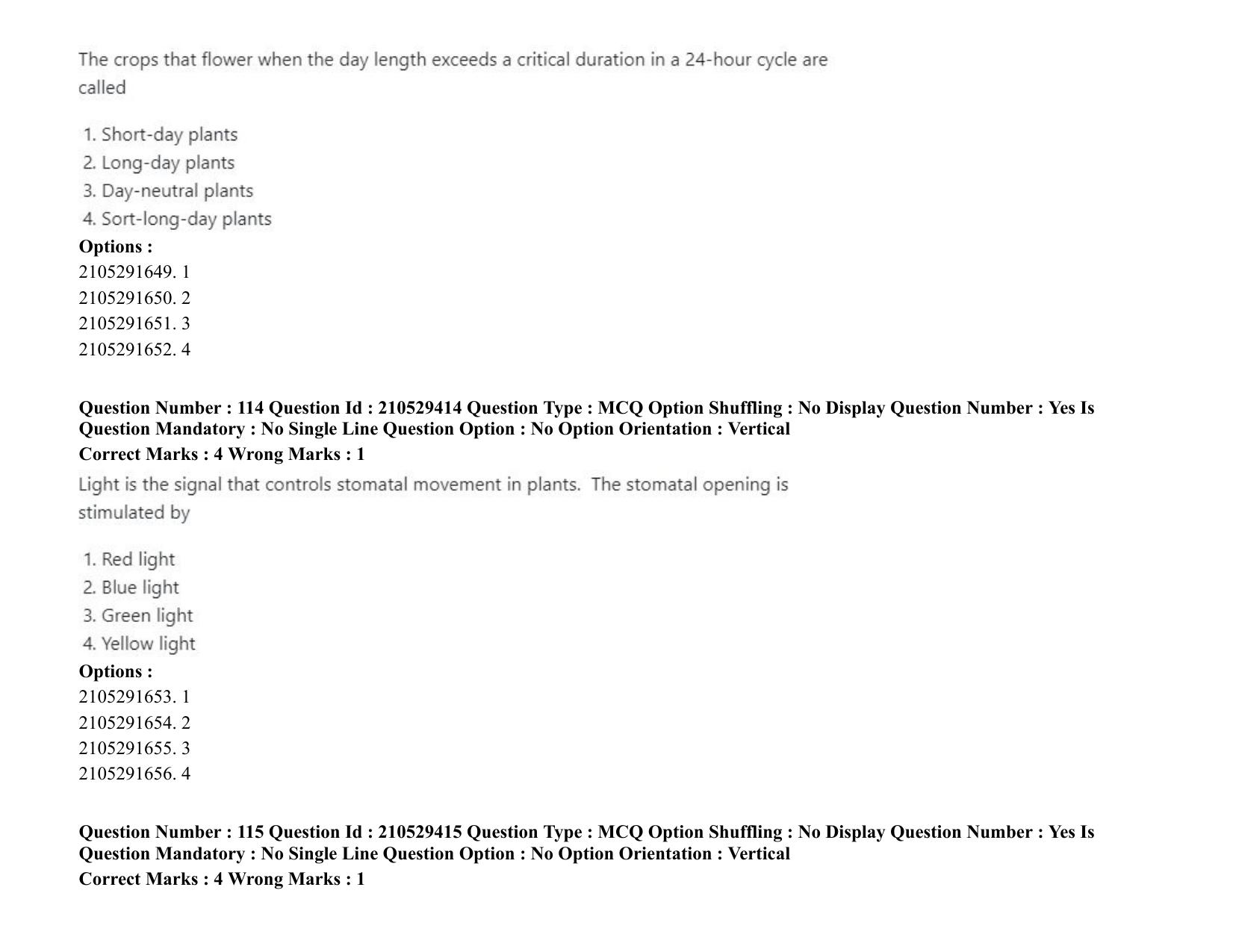 ICAR AIEEA PG 2020 PLANT BIOTECHNOLOGY Question Paper - Page 62