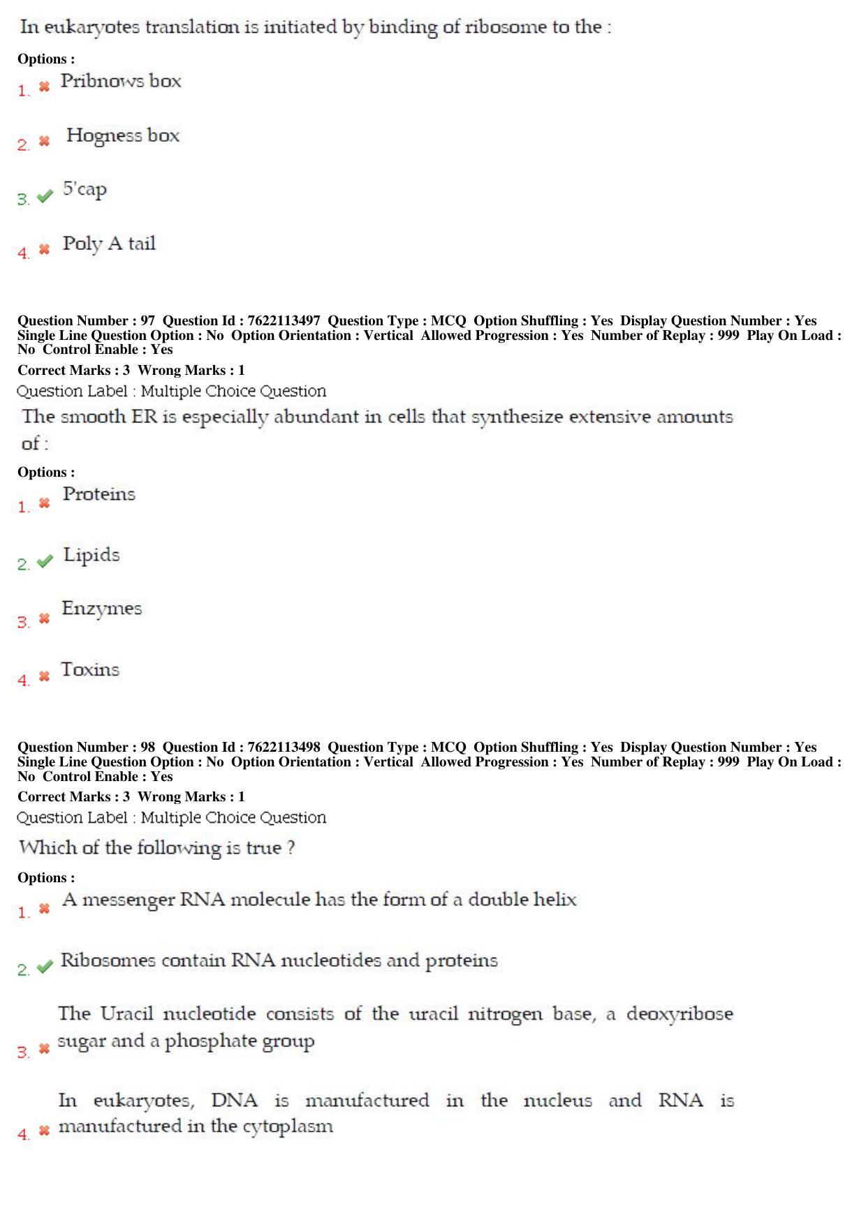 BHU RET Biochemistry 2019 Question Paper  - Page 42