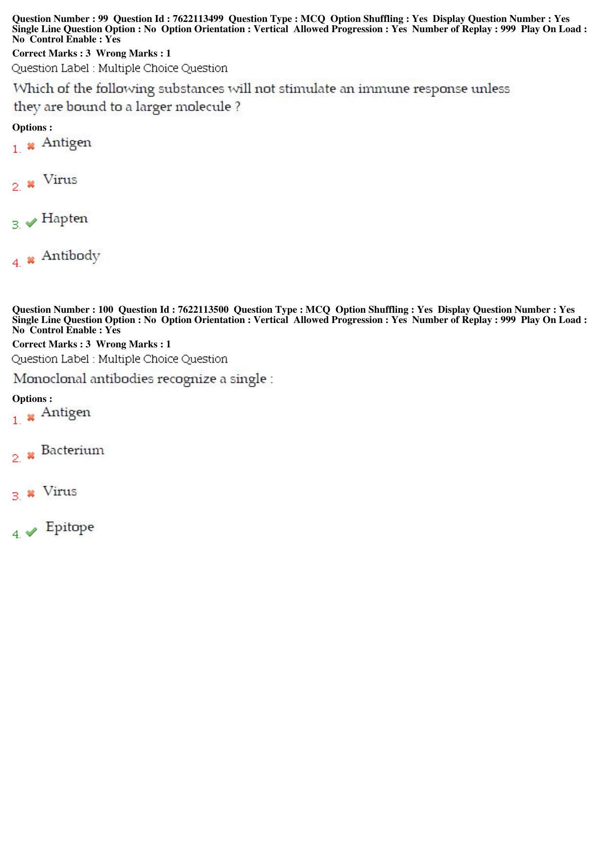 BHU RET Biochemistry 2019 Question Paper  - Page 43