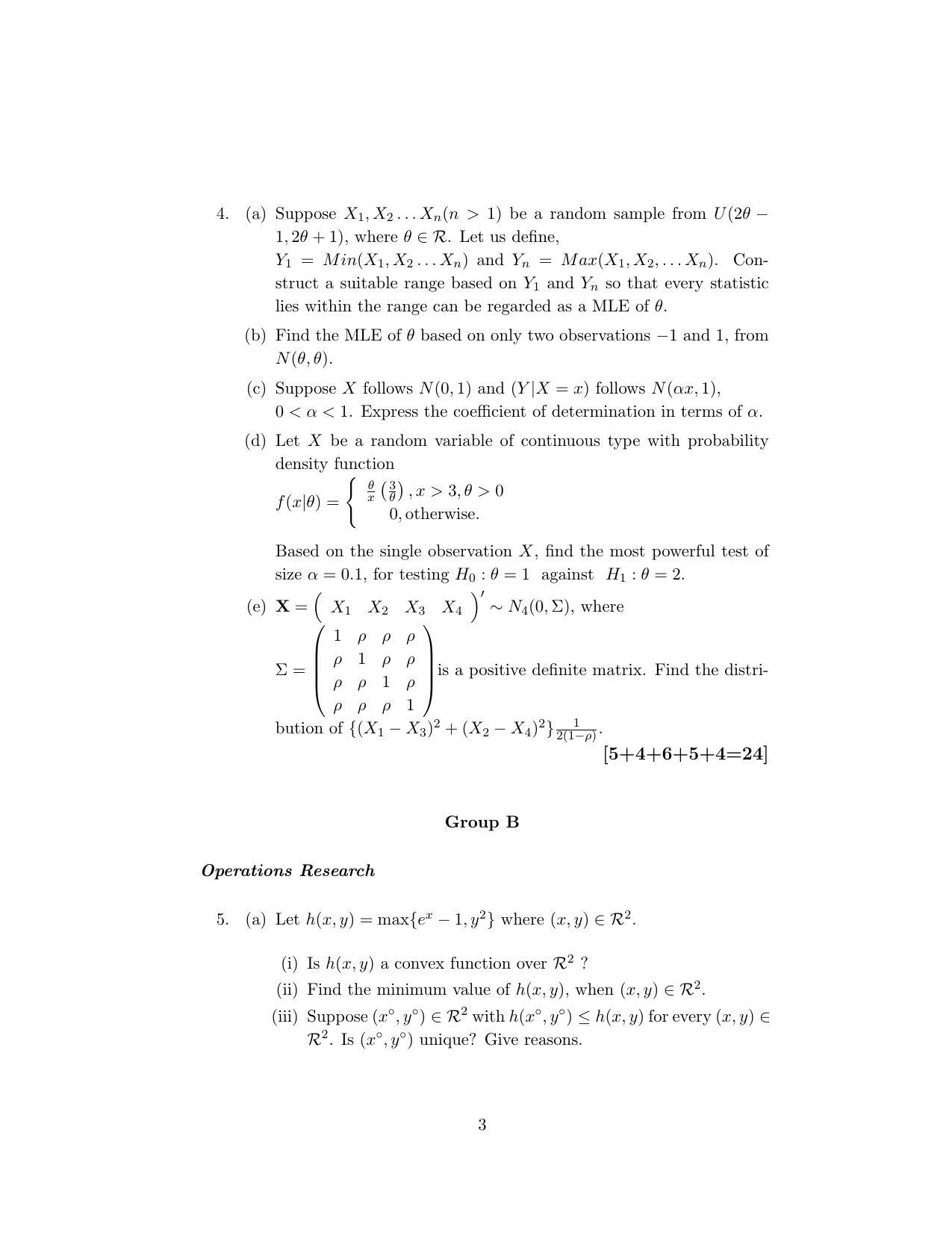 ISI Admission Test JRF in Quality, Reliability and Operations Research QRB 2020 Sample Paper - Page 3
