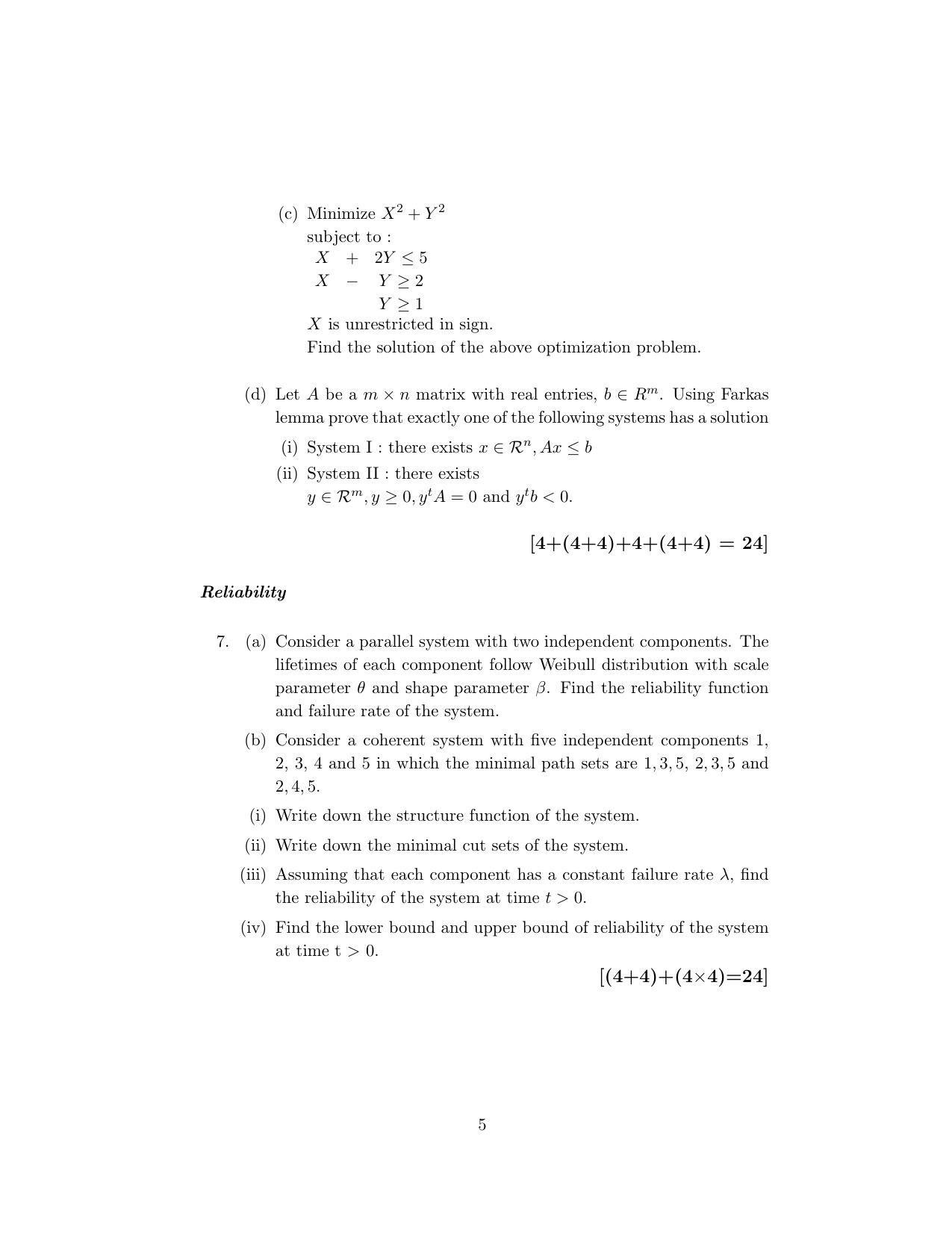 ISI Admission Test JRF in Quality, Reliability and Operations Research QRB 2020 Sample Paper - Page 5