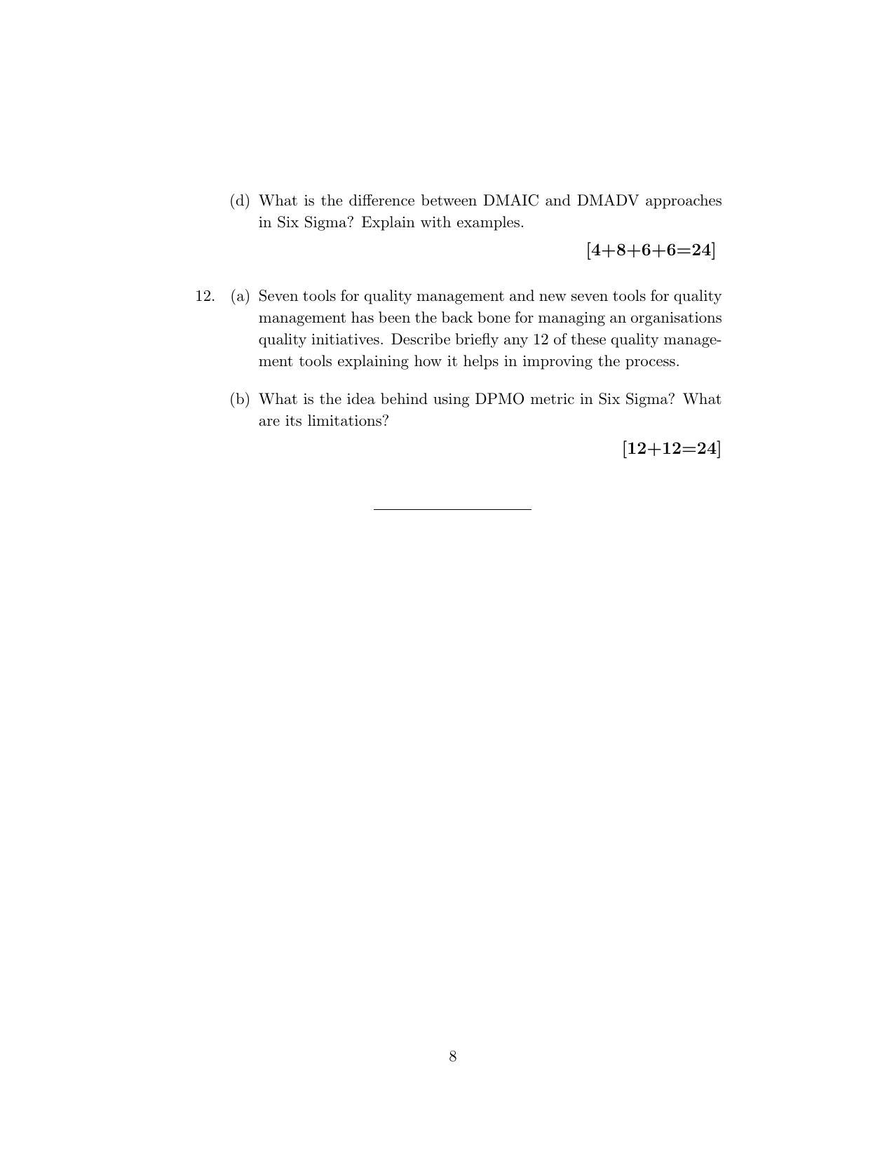 ISI Admission Test JRF in Quality, Reliability and Operations Research QRB 2020 Sample Paper - Page 8