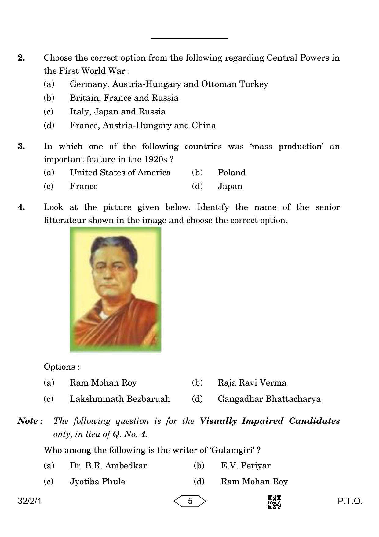 CBSE Class 10 32-2-1 Social Science 2023 Question Paper - Page 5