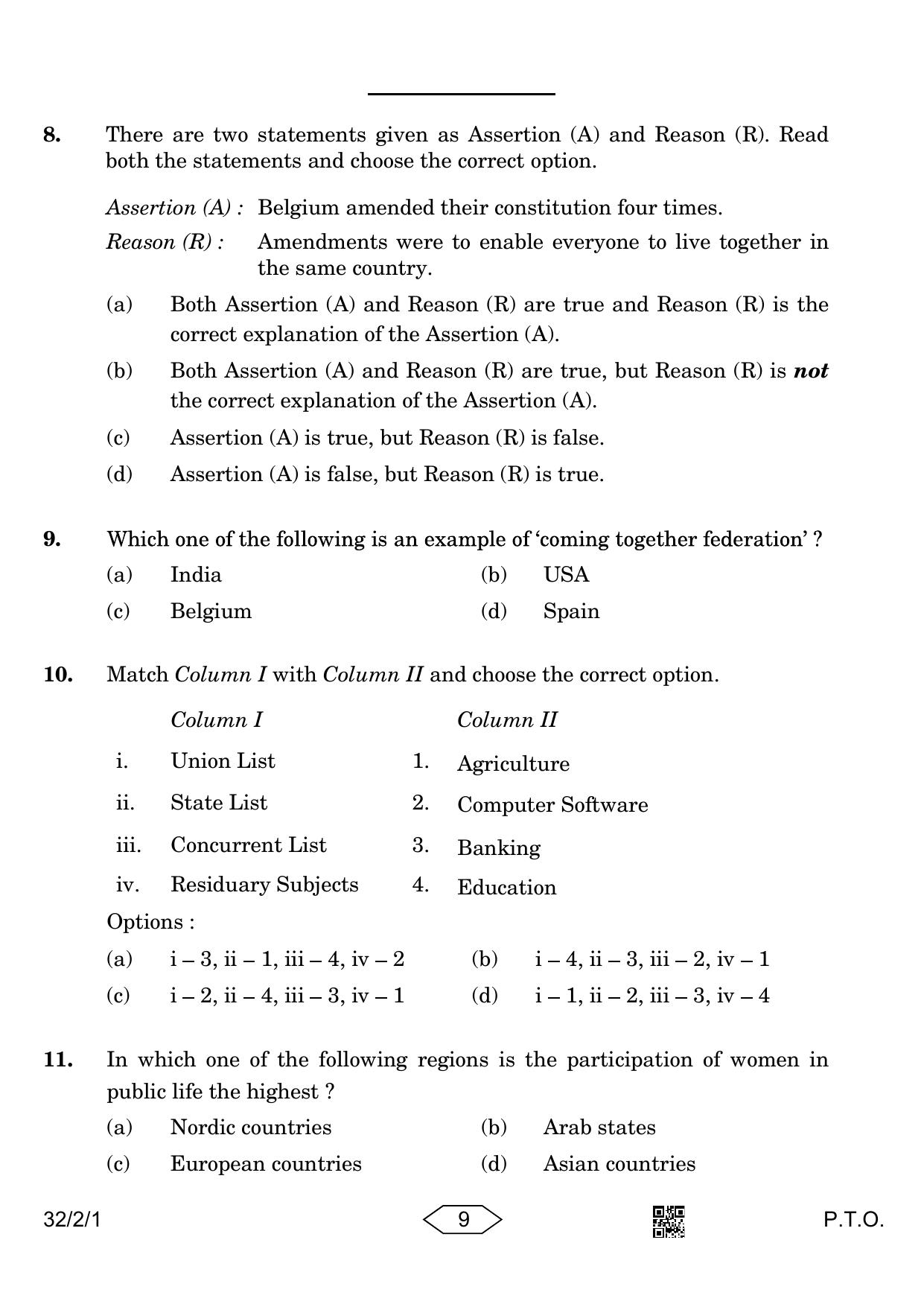 CBSE Class 10 32-2-1 Social Science 2023 Question Paper - Page 9