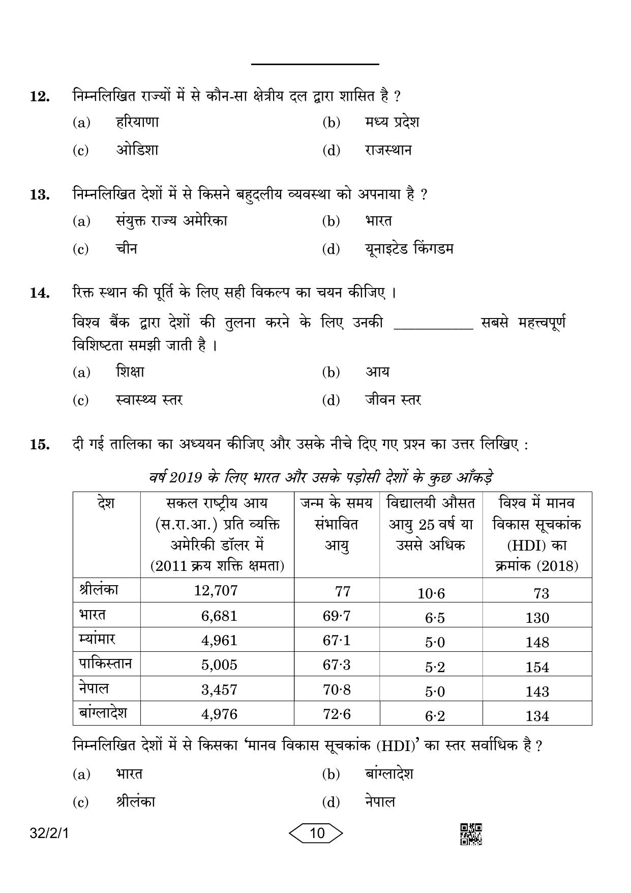 CBSE Class 10 32-2-1 Social Science 2023 Question Paper - Page 10