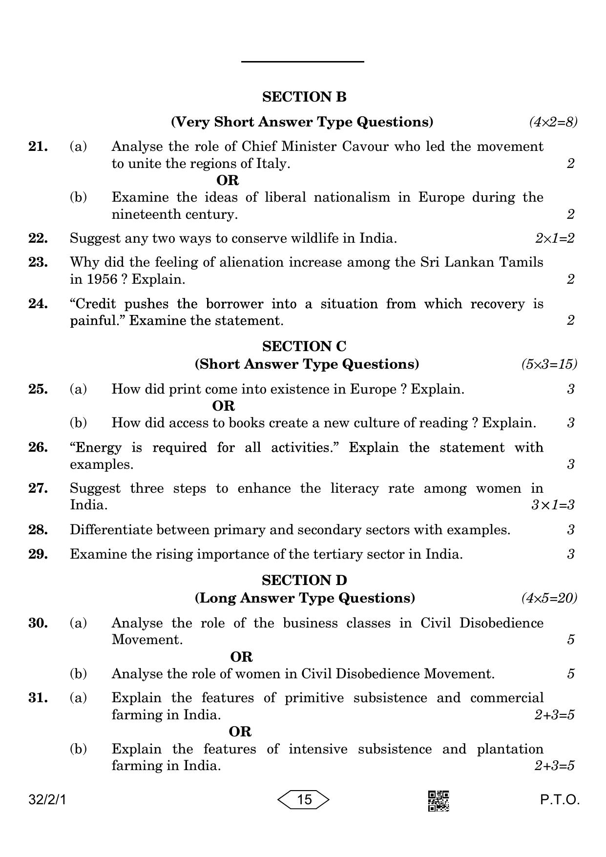 CBSE Class 10 32-2-1 Social Science 2023 Question Paper - Page 15