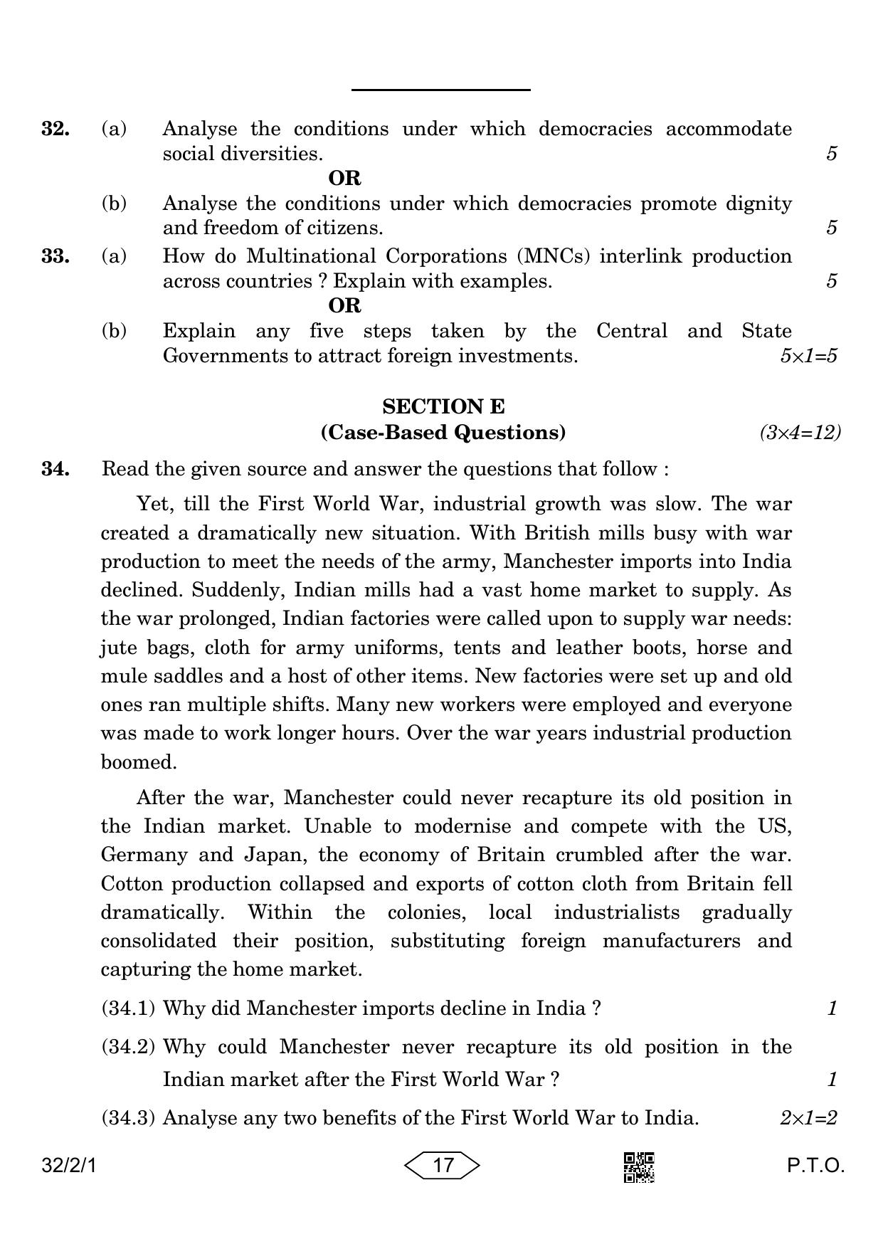 CBSE Class 10 32-2-1 Social Science 2023 Question Paper - Page 17