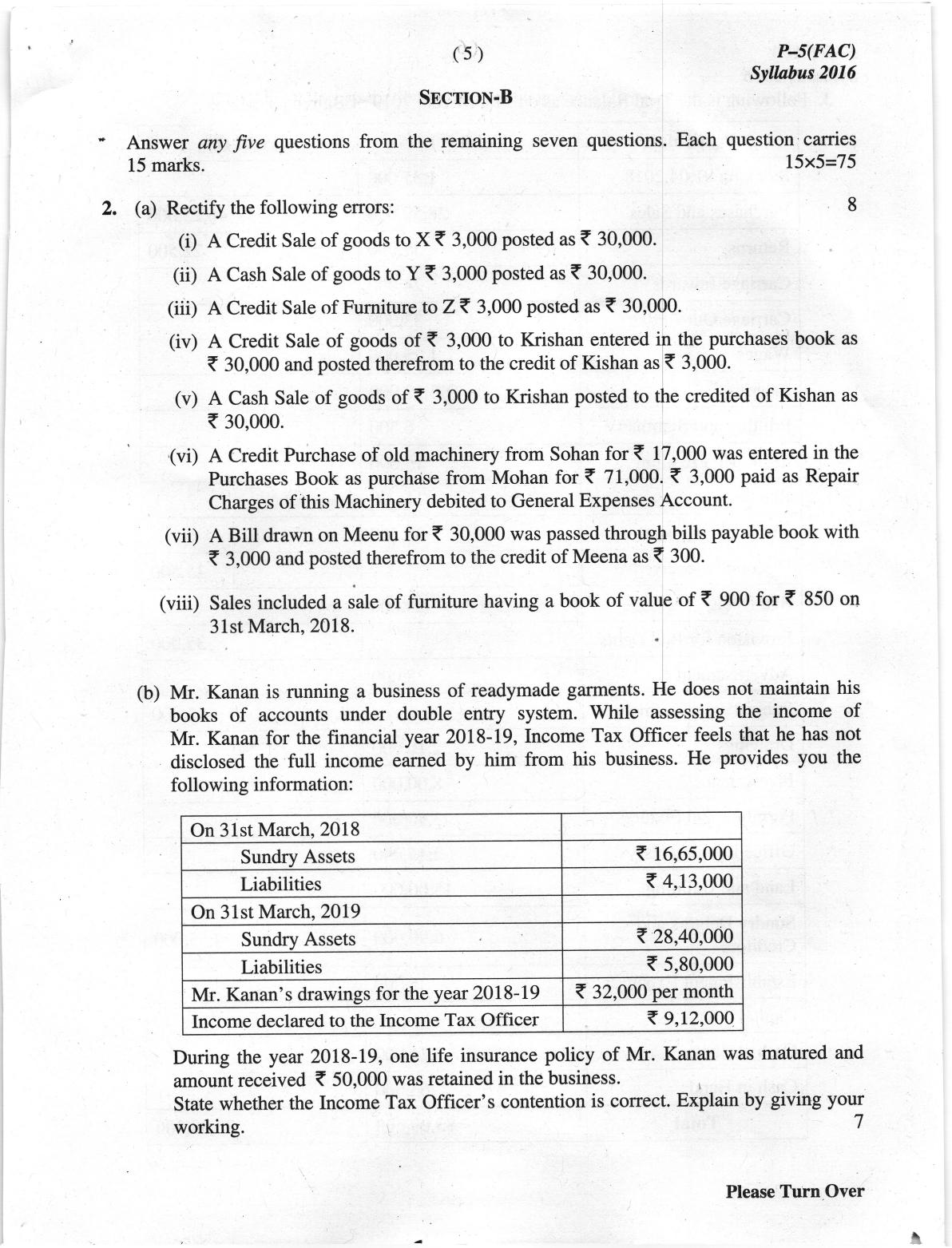 ICMAI June 2019 Financial Accounting Question Paper - Page 5