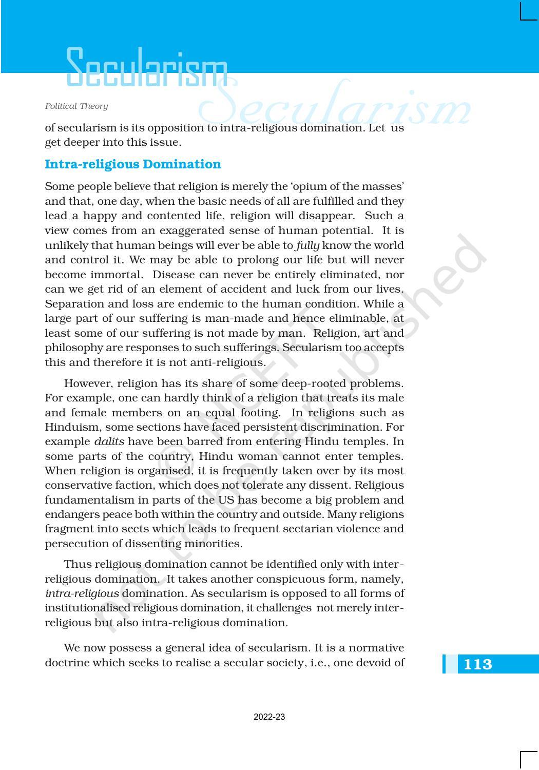 NCERT Book for Class 11 Political Science (Political Theory) Chapter 8 Secularism - Page 3