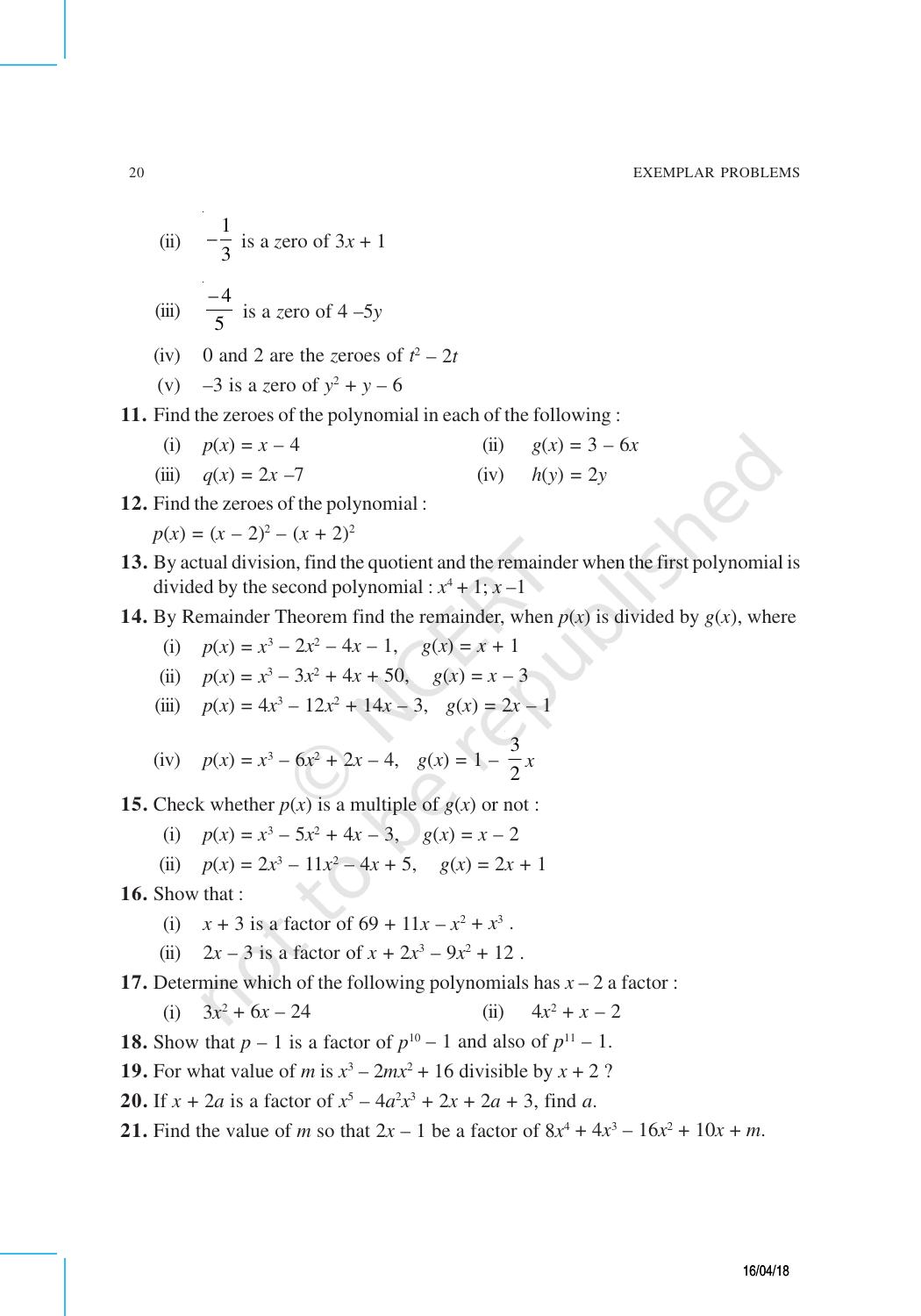 NCERT Exemplar Book for Class 9 Maths: Chapter 2 Polynomials - Page 8