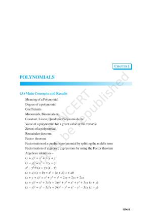 NCERT Exemplar Book for Class 9 Maths: Chapter 2 Polynomials