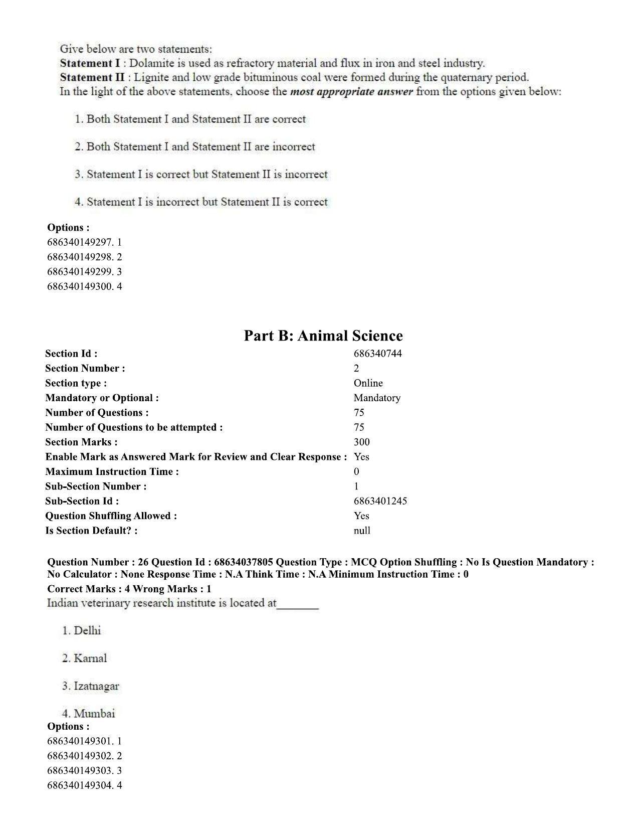 CUET PG 2023: SCQP30 – Animal Science(Poultry) (Eng) - Shift 2 (25-06-2023) Question Paper - Page 27