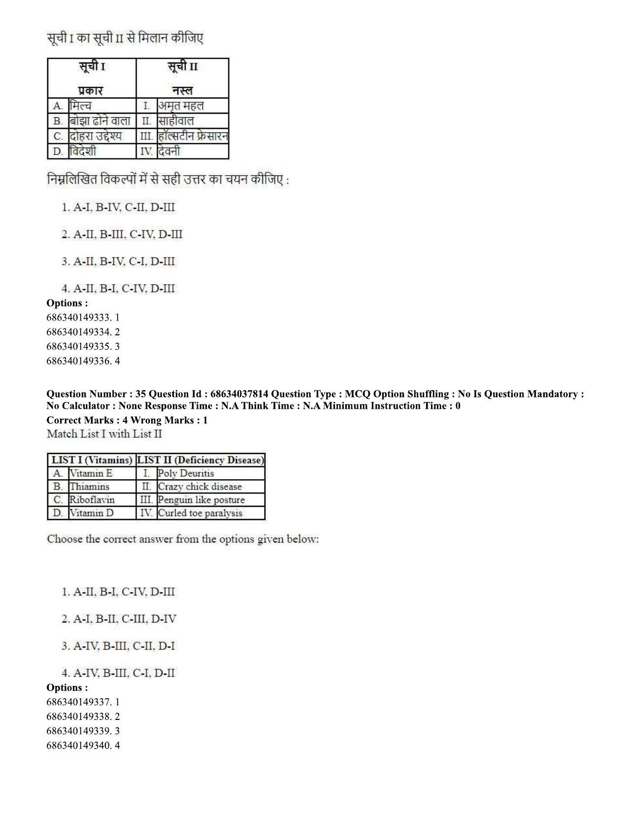 CUET PG 2023: SCQP30 – Animal Science(Poultry) (Eng) - Shift 2 (25-06-2023) Question Paper - Page 34