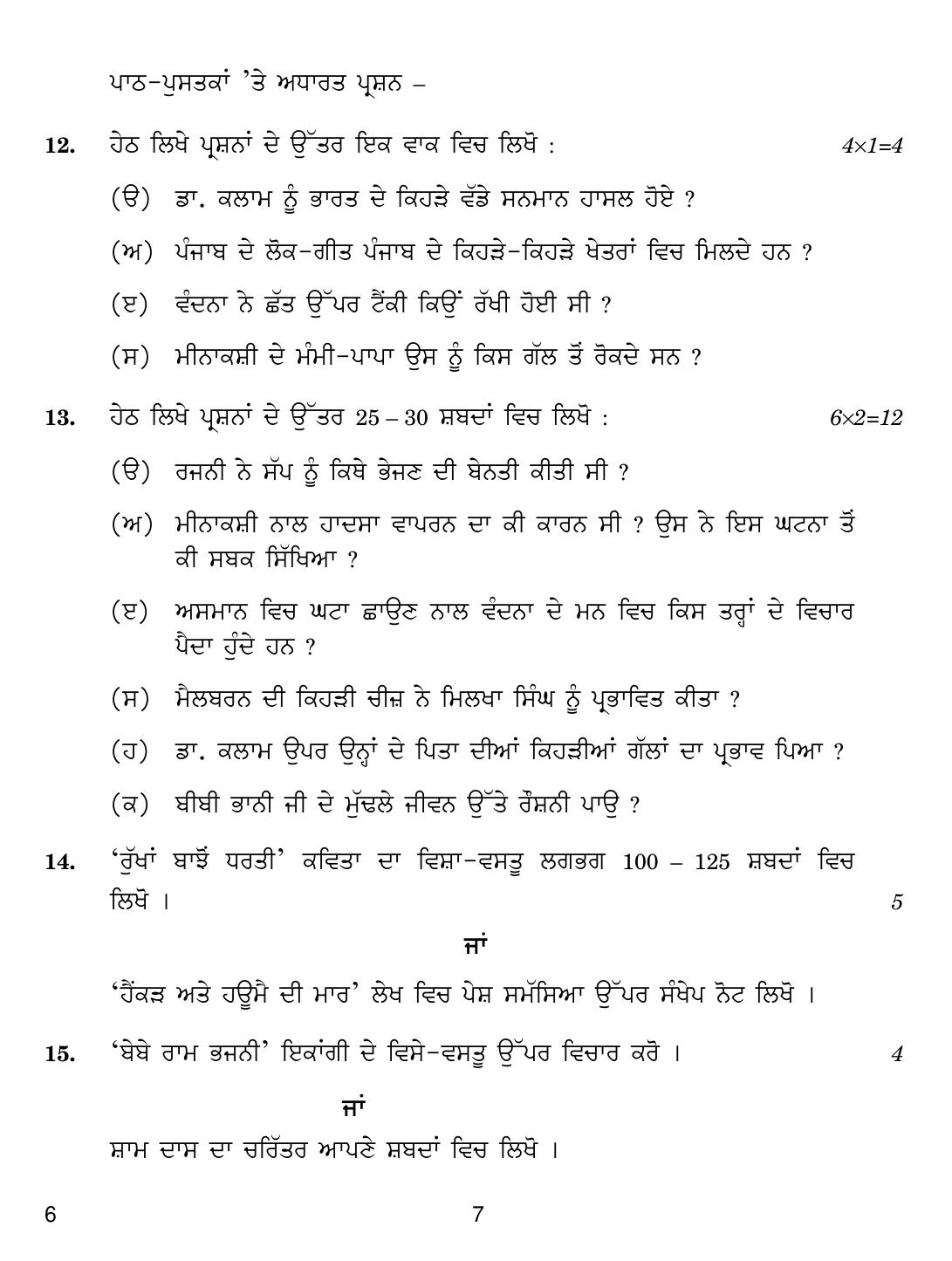 CBSE Class 10 6 Punjabi 2019 Question Paper - Page 7
