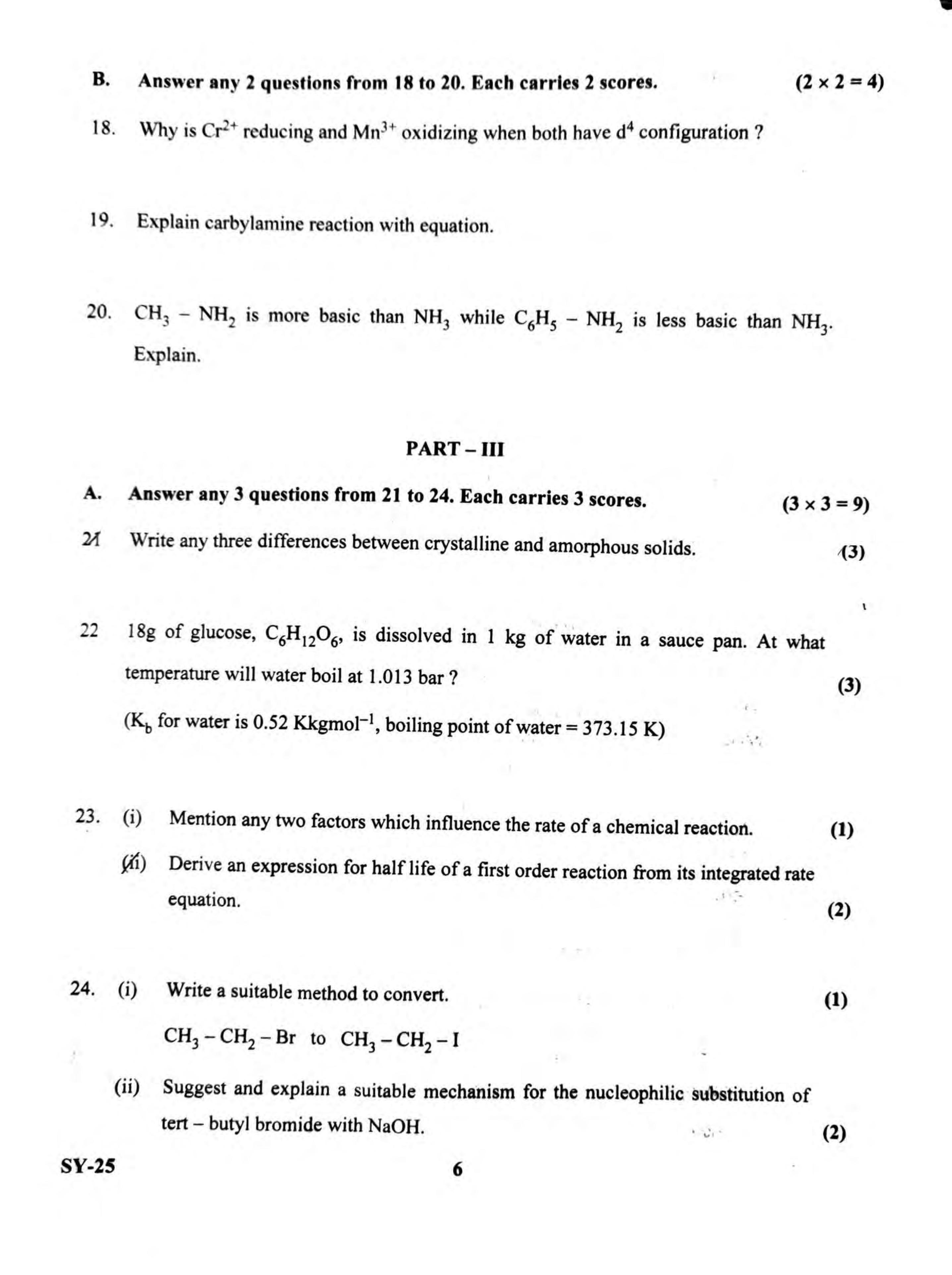 Kerala Plus Two 2022 Chemistry Question Paper - Page 4