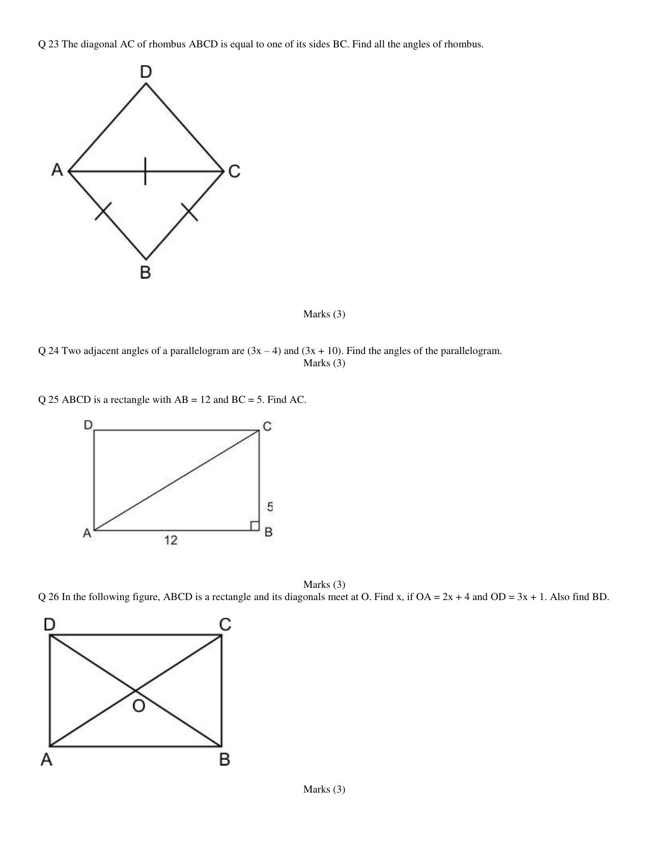 CBSE Worksheets for Class 8 Mathematics Understanding Quadrilaterals Assignment 12 - Page 5