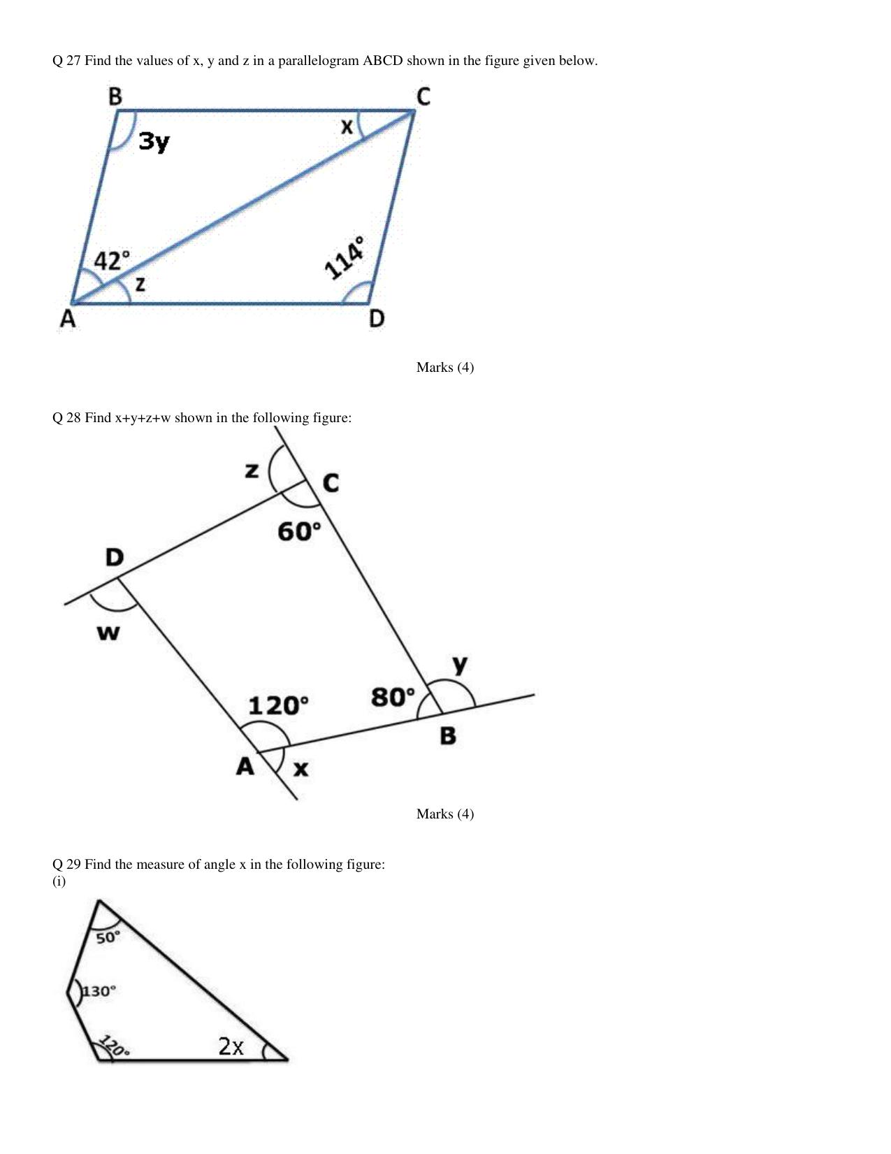 CBSE Worksheets for Class 8 Mathematics Understanding Quadrilaterals Assignment 12 - Page 6