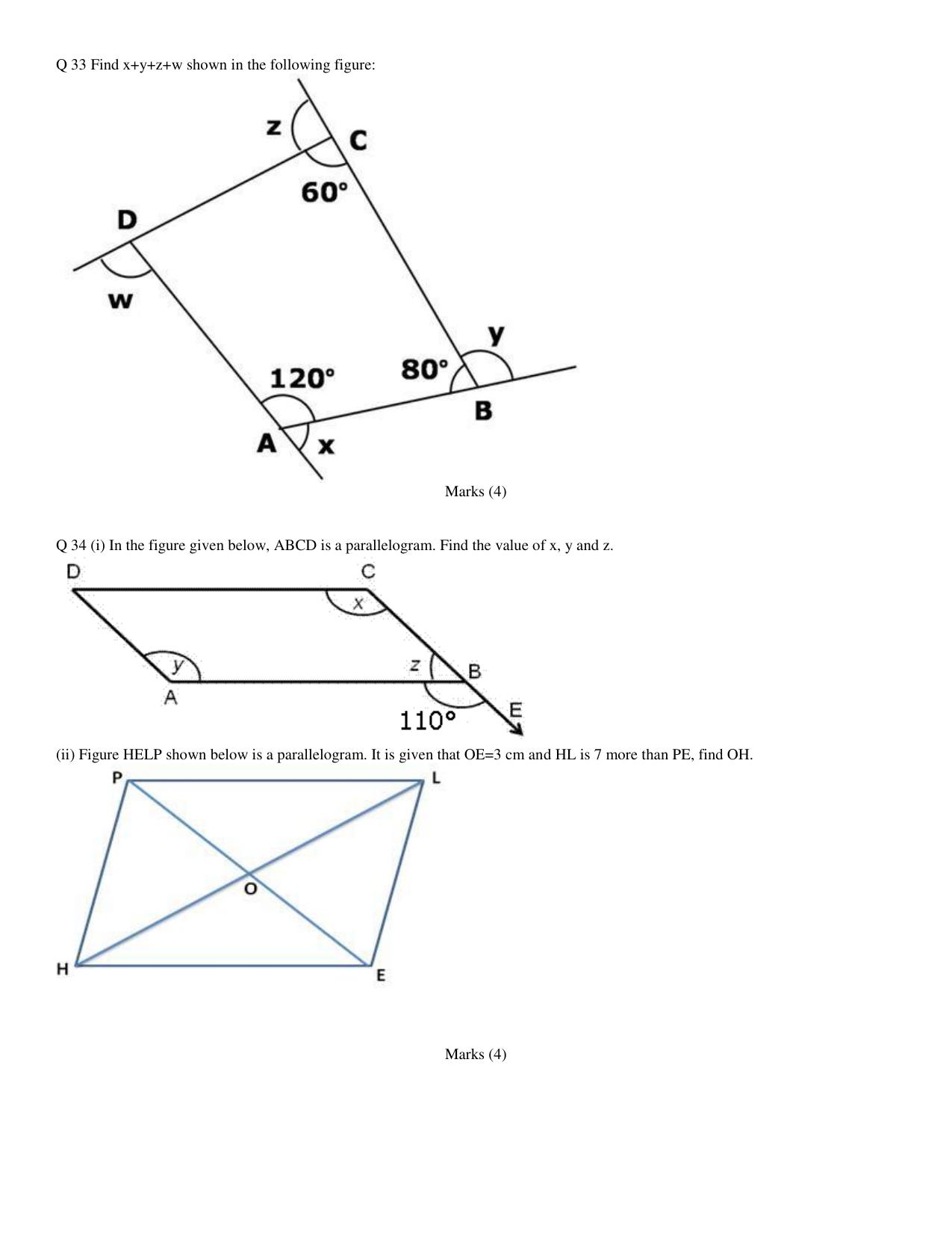 CBSE Worksheets for Class 8 Mathematics Understanding Quadrilaterals Assignment 12 - Page 9