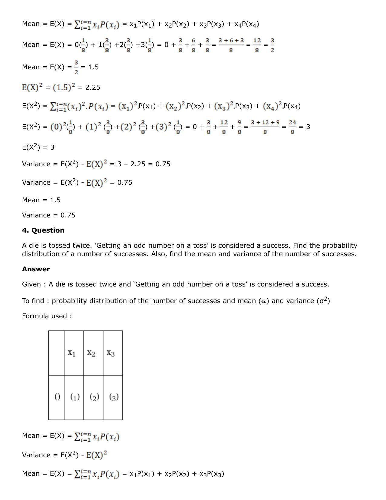 Chapter 31: Probability Distribution Solutions: RS Aggarwal Class 12 Solutions - Page 10