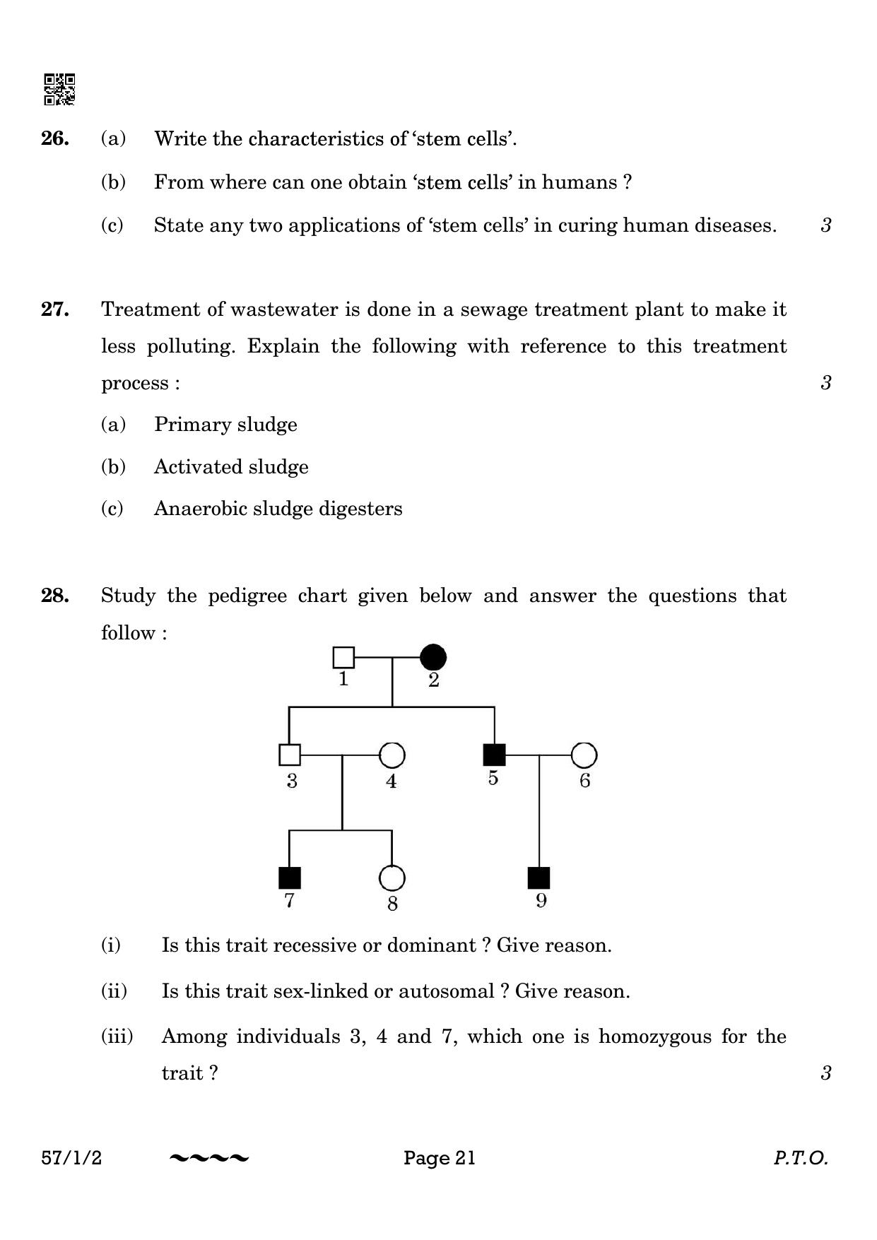 CBSE Class 12 57-1-2 Biology 2023 Question Paper - Page 21