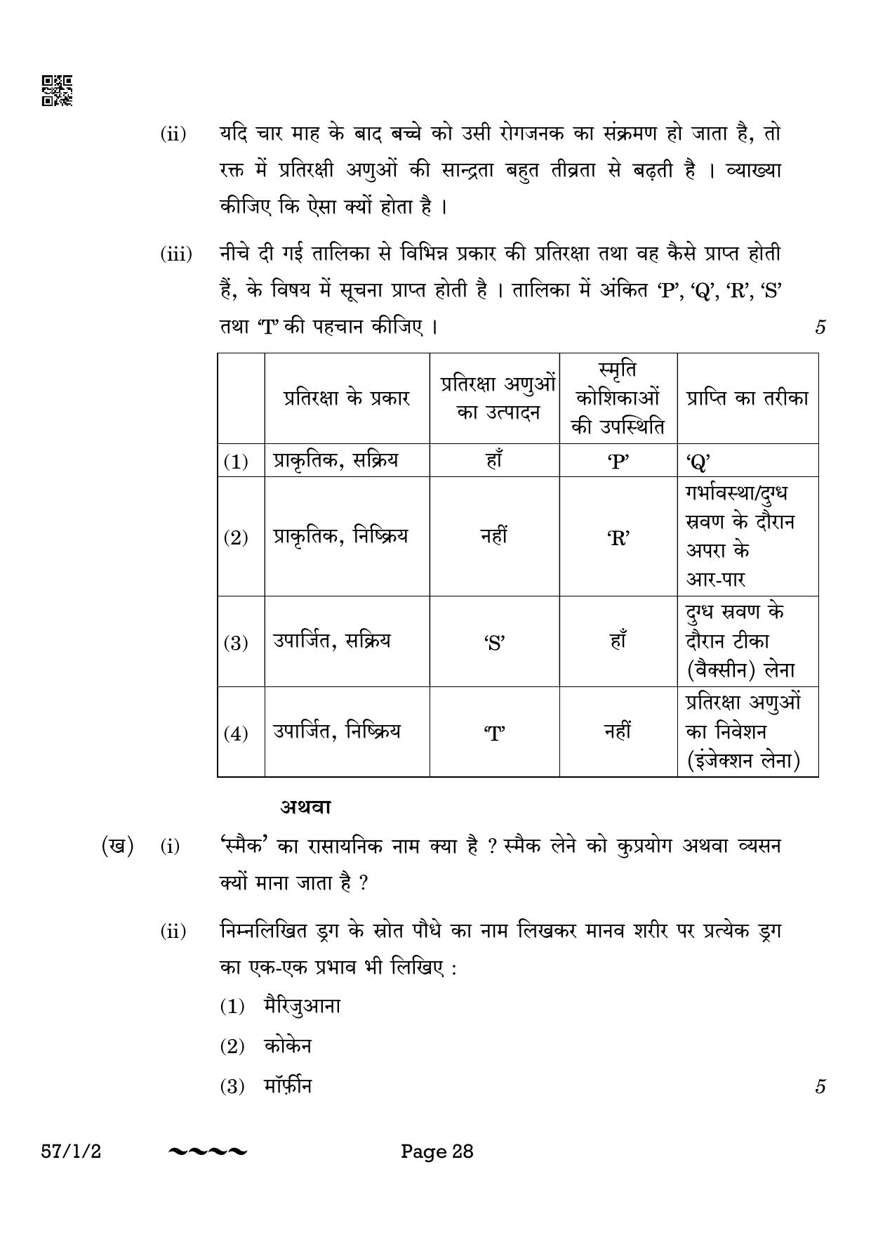 CBSE Class 12 57-1-2 Biology 2023 Question Paper - Page 28