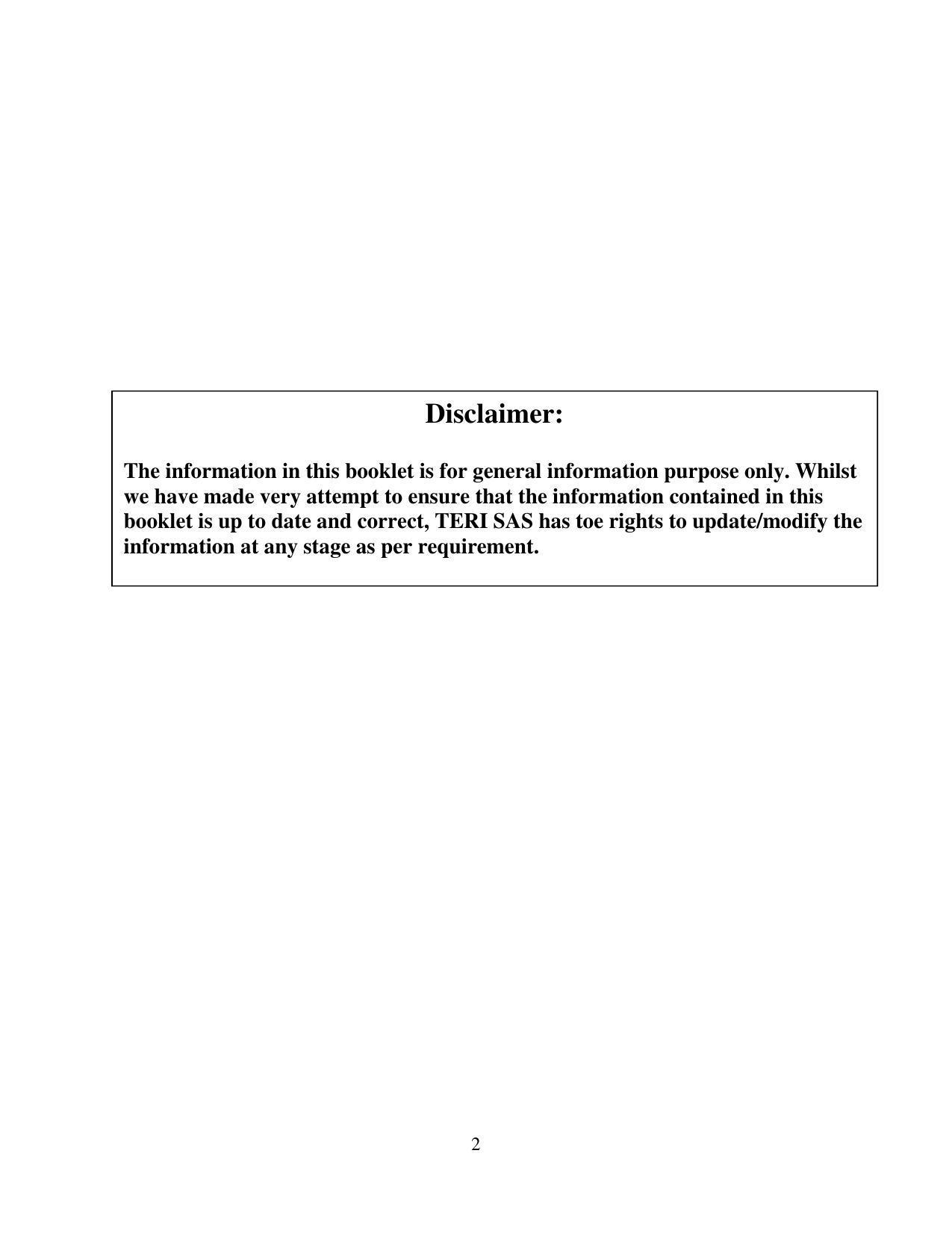 TERI University, Delhi Information Brochure Prospectus 2021-22 - Page 2