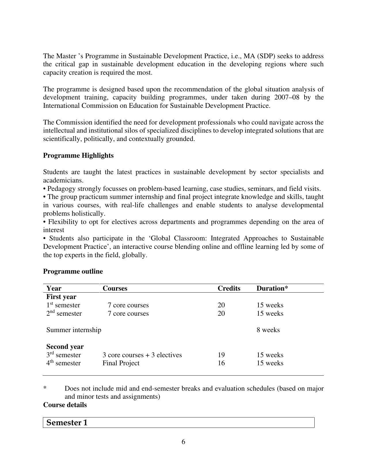 TERI University, Delhi Information Brochure Prospectus 2021-22 - Page 6