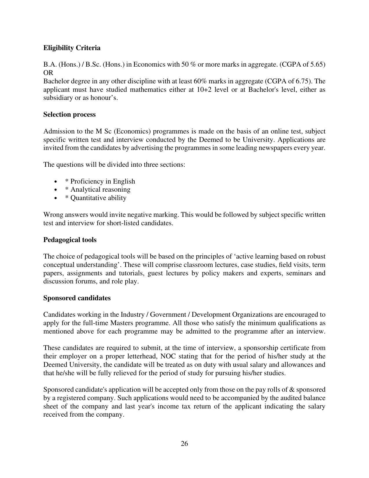 TERI University, Delhi Information Brochure Prospectus 2021-22 - Page 26