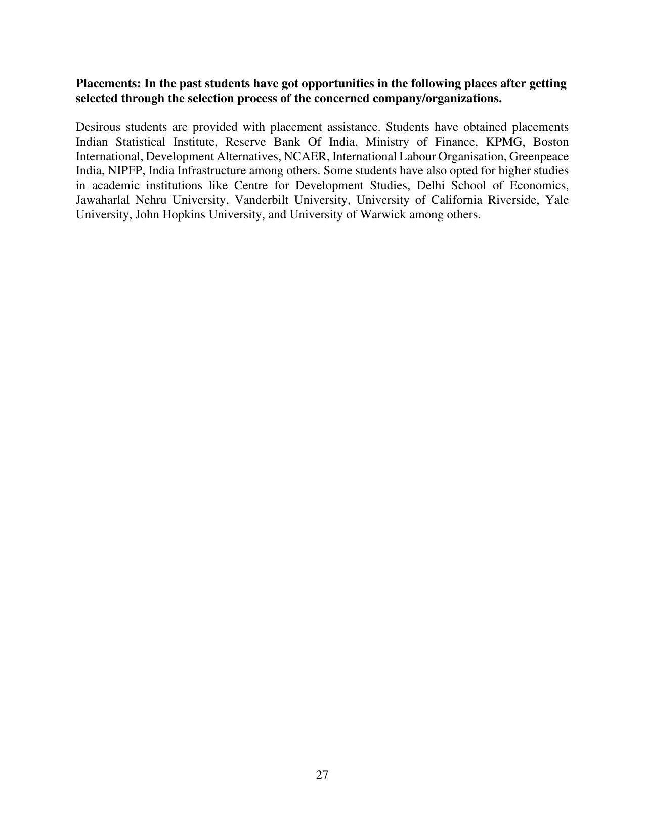 TERI University, Delhi Information Brochure Prospectus 2021-22 - Page 27