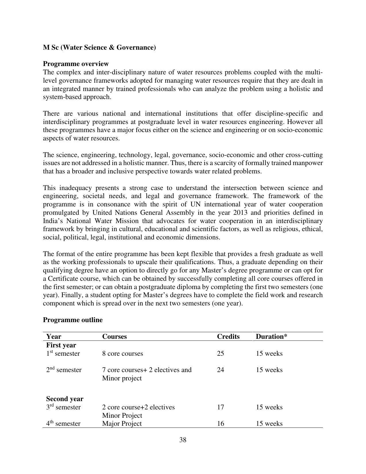 TERI University, Delhi Information Brochure Prospectus 2021-22 - Page 38