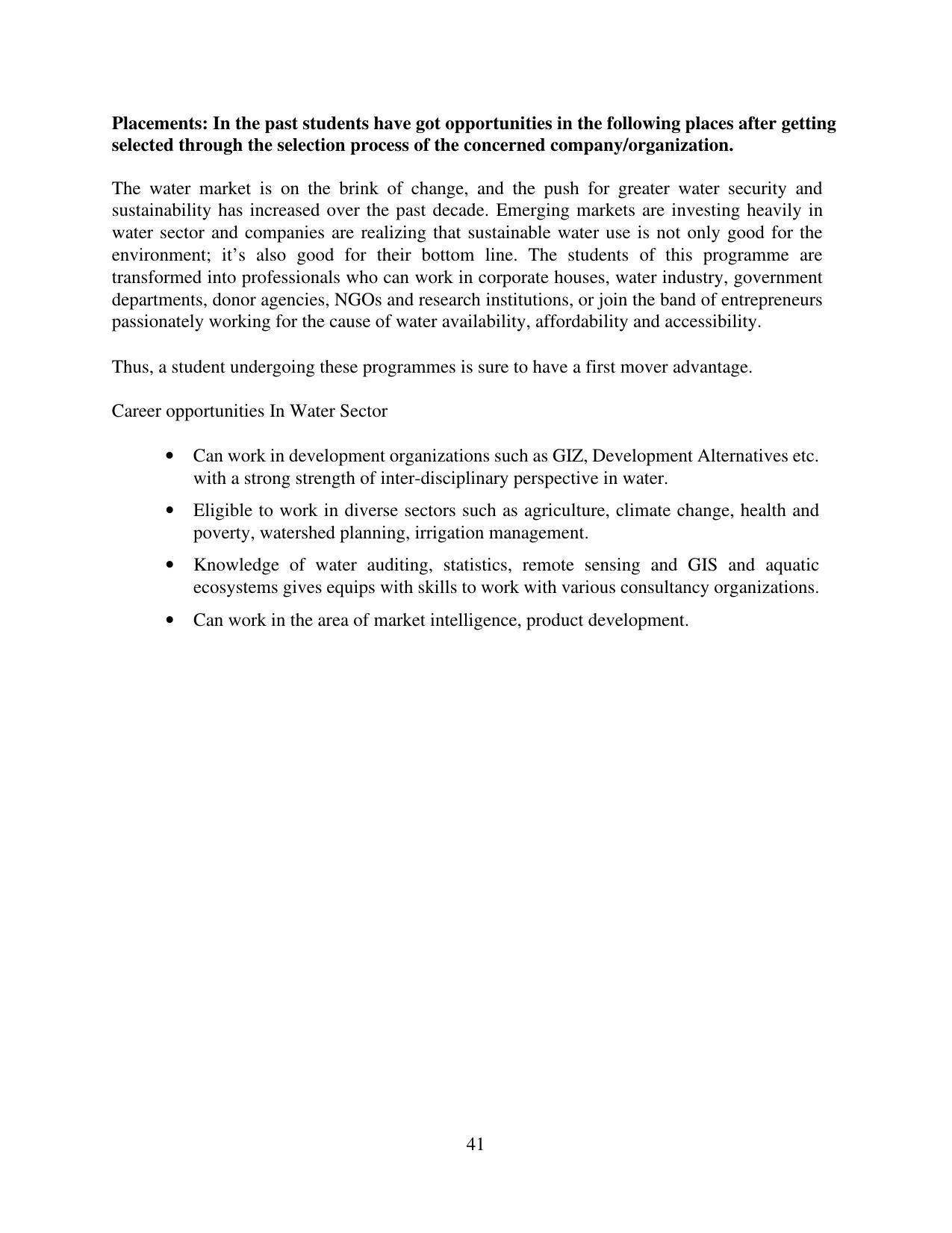 TERI University, Delhi Information Brochure Prospectus 2021-22 - Page 41