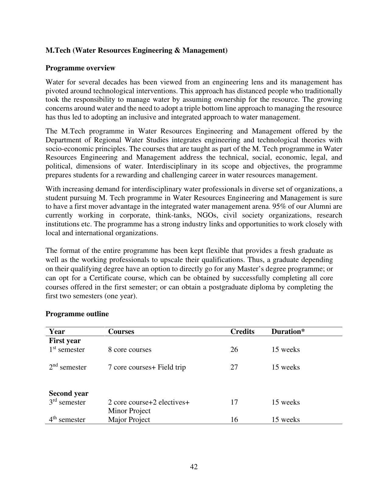 TERI University, Delhi Information Brochure Prospectus 2021-22 - Page 42