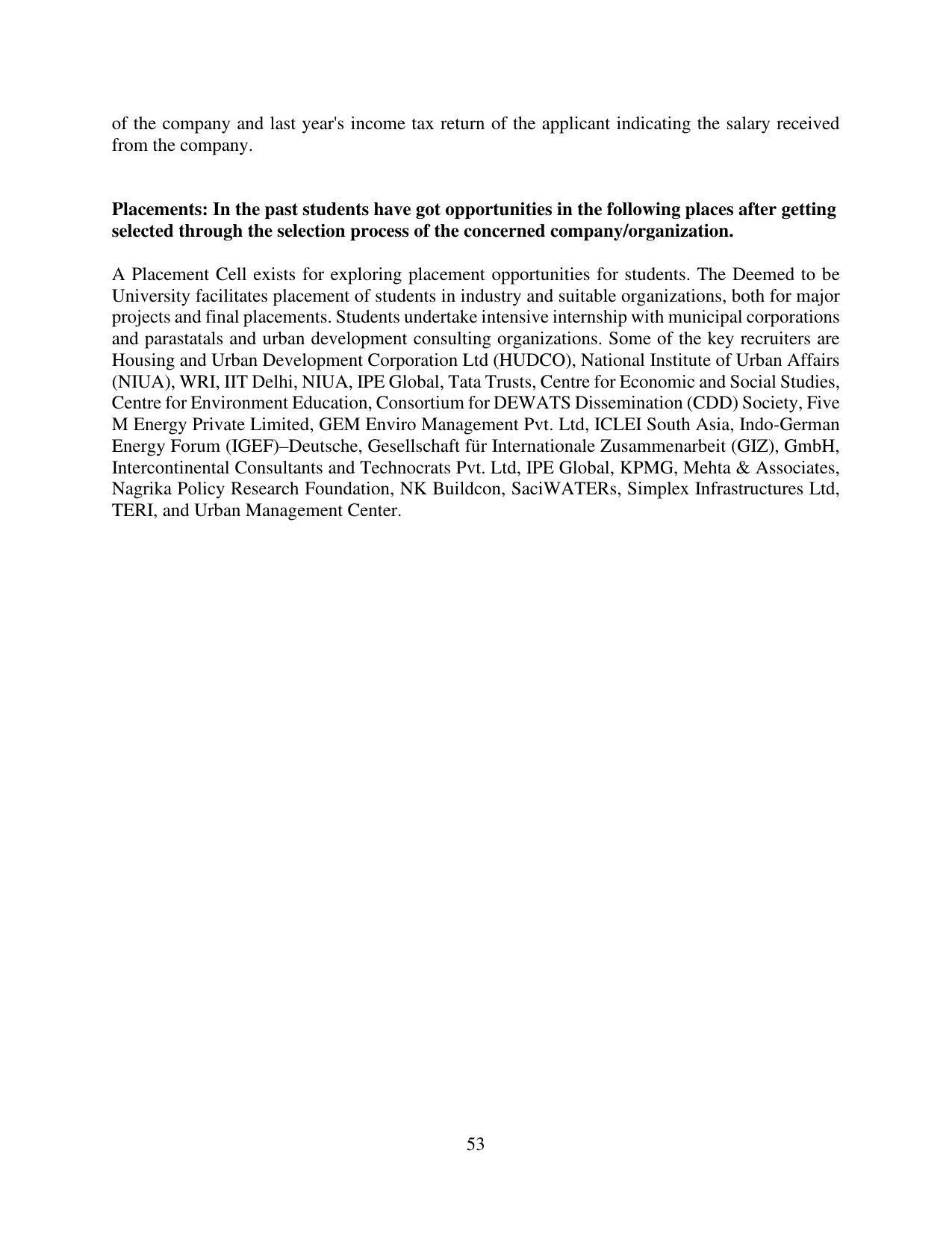 TERI University, Delhi Information Brochure Prospectus 2021-22 - Page 53