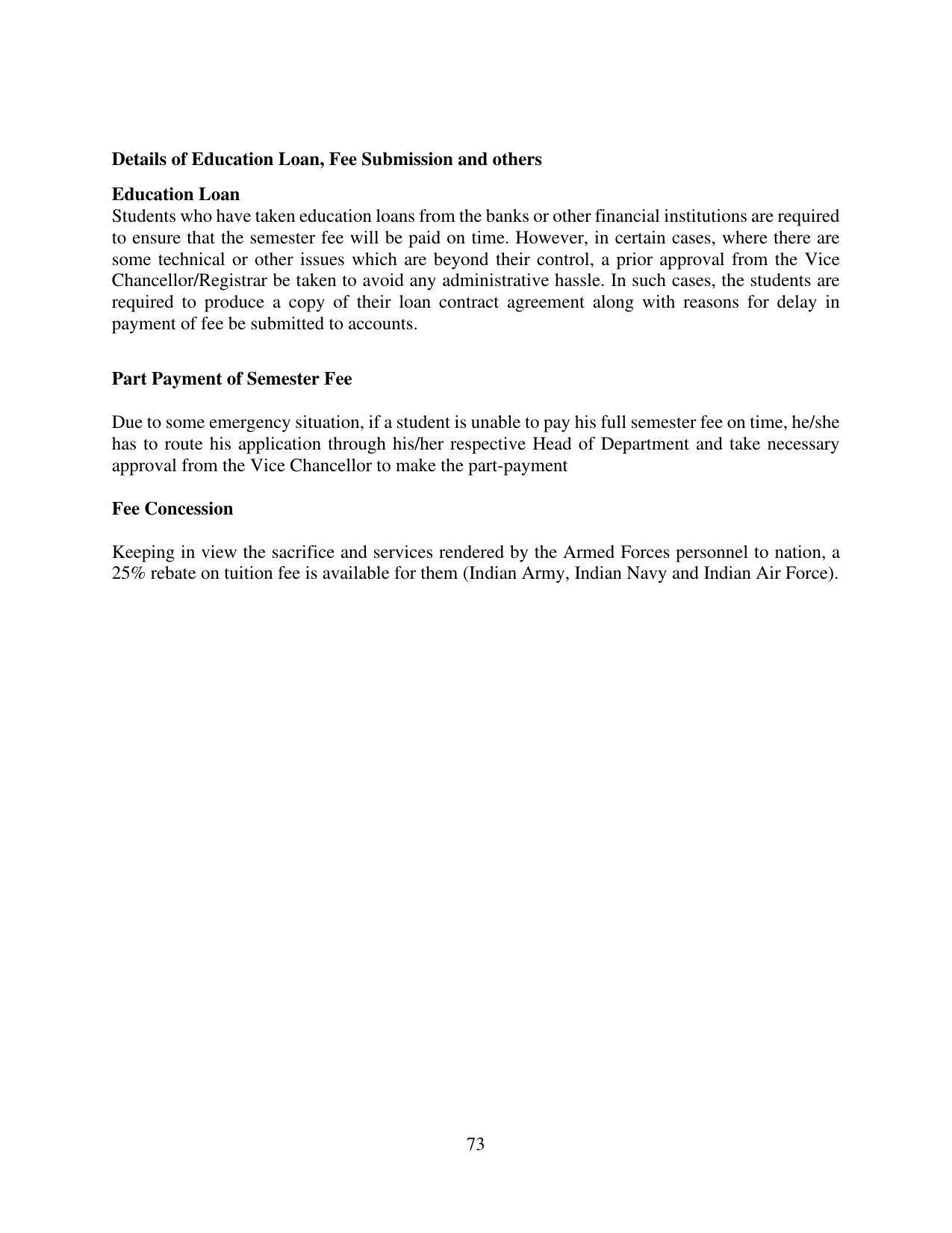 TERI University, Delhi Information Brochure Prospectus 2021-22 - Page 73