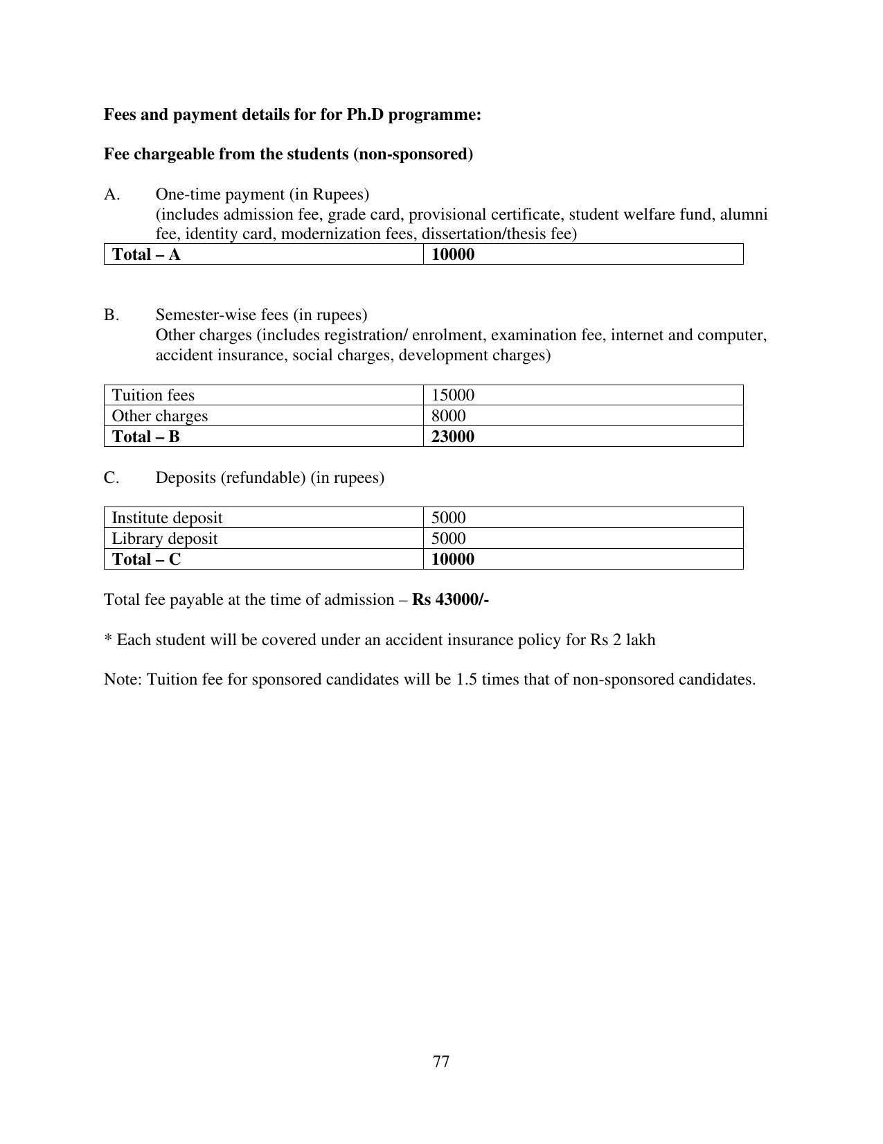TERI University, Delhi Information Brochure Prospectus 2021-22 - Page 77